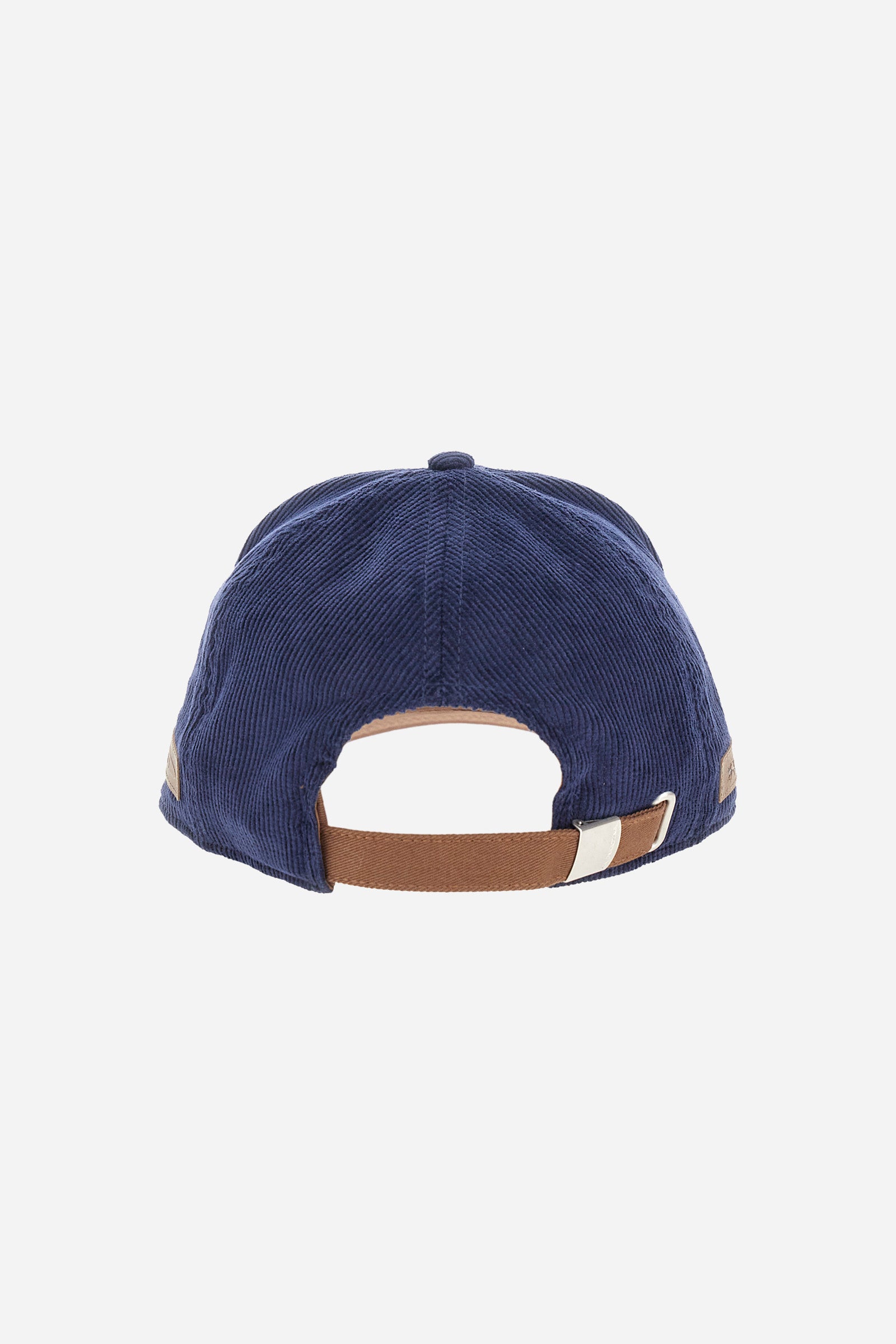 Unisex plain baseball cap with a visor, made from 100% cotton. Capsule collection in collaboration with Pagani. The lettering representing the collection appears on the front of the accessory. Adjustable fastening. - Navy