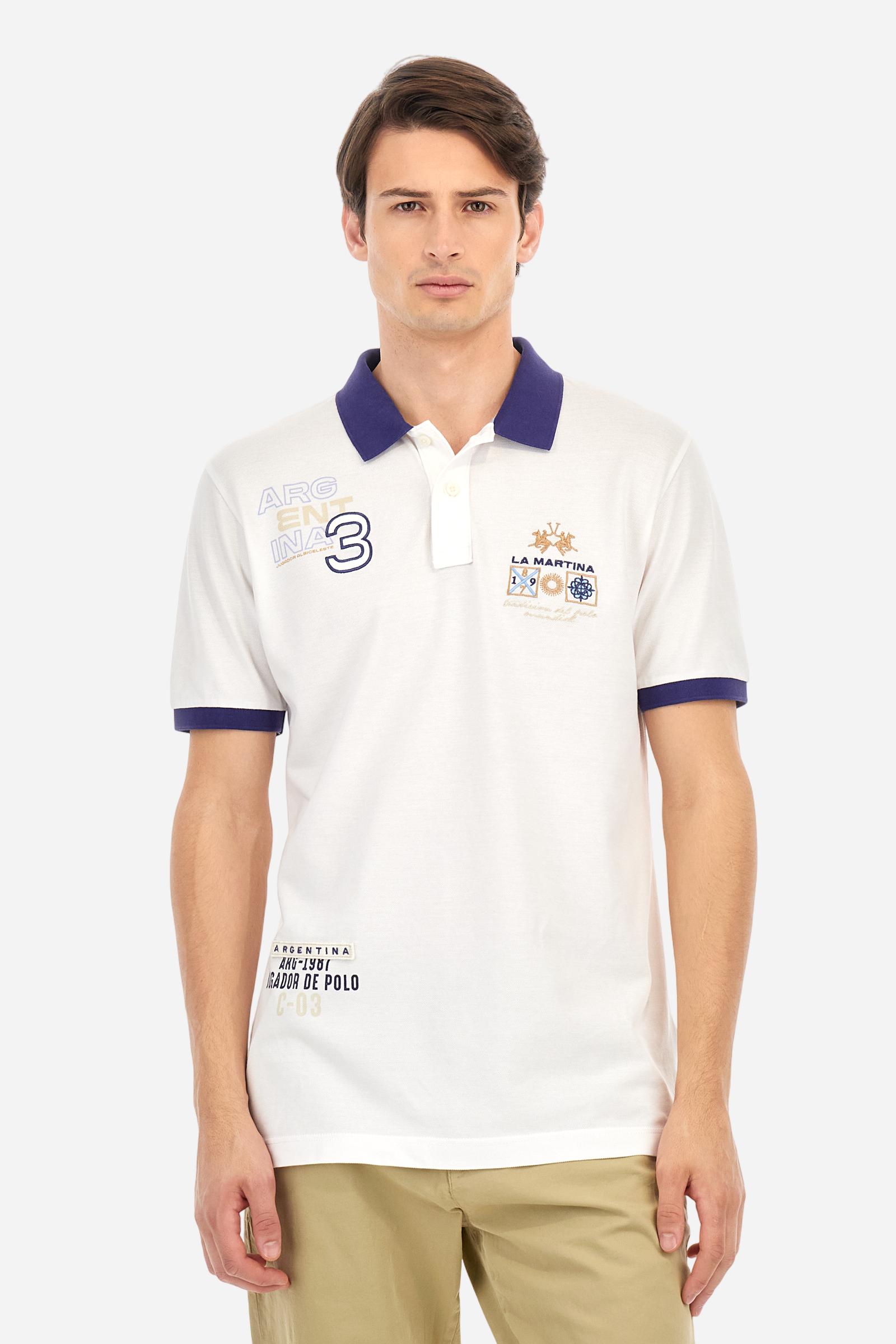 Regular fit polo shirt in stretch cotton piqué - Aicher