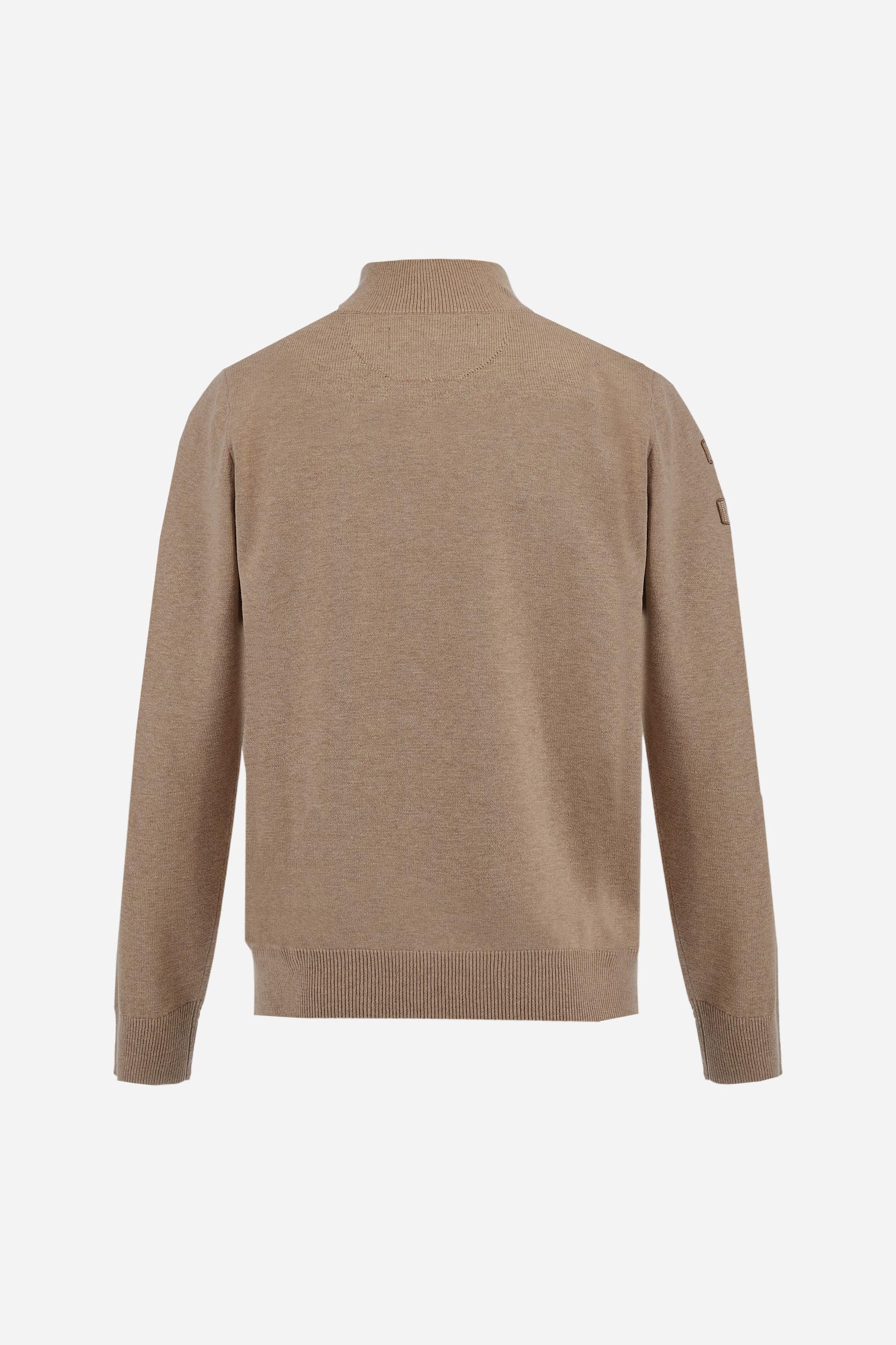 Men’s wool half‑zip mock‑neck sweater - Boulus