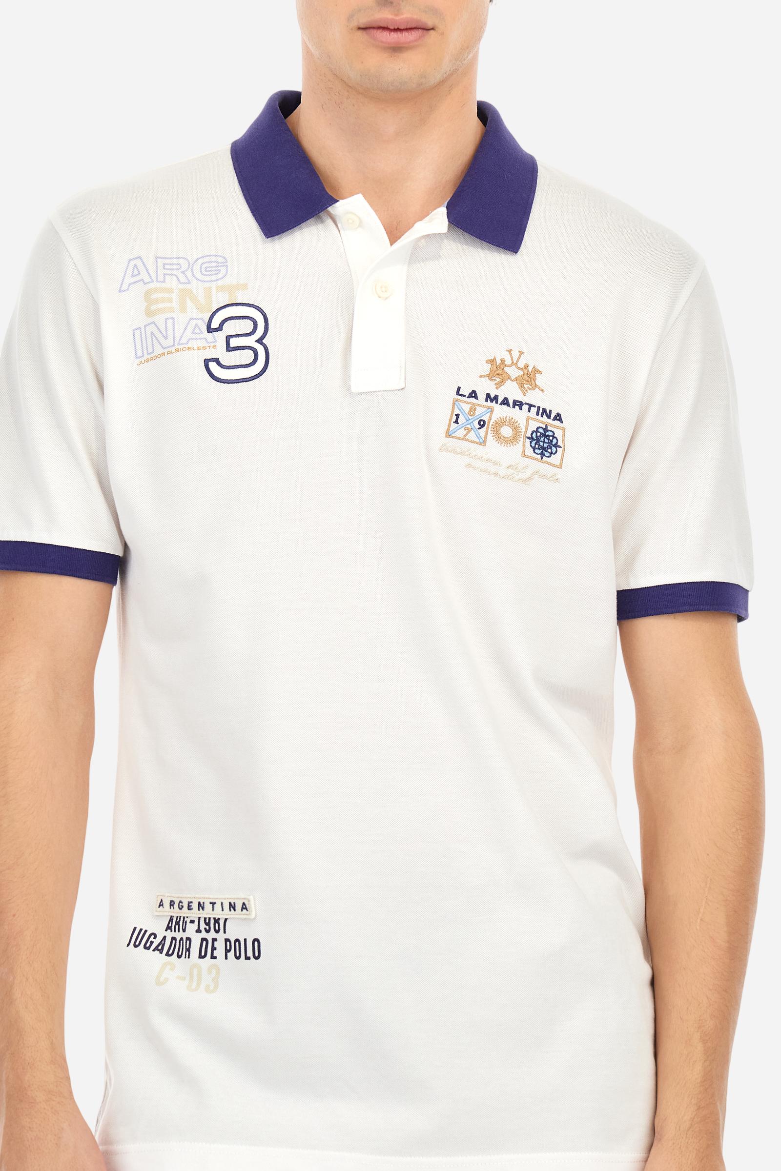 Regular fit polo shirt in stretch cotton piqué - Aicher