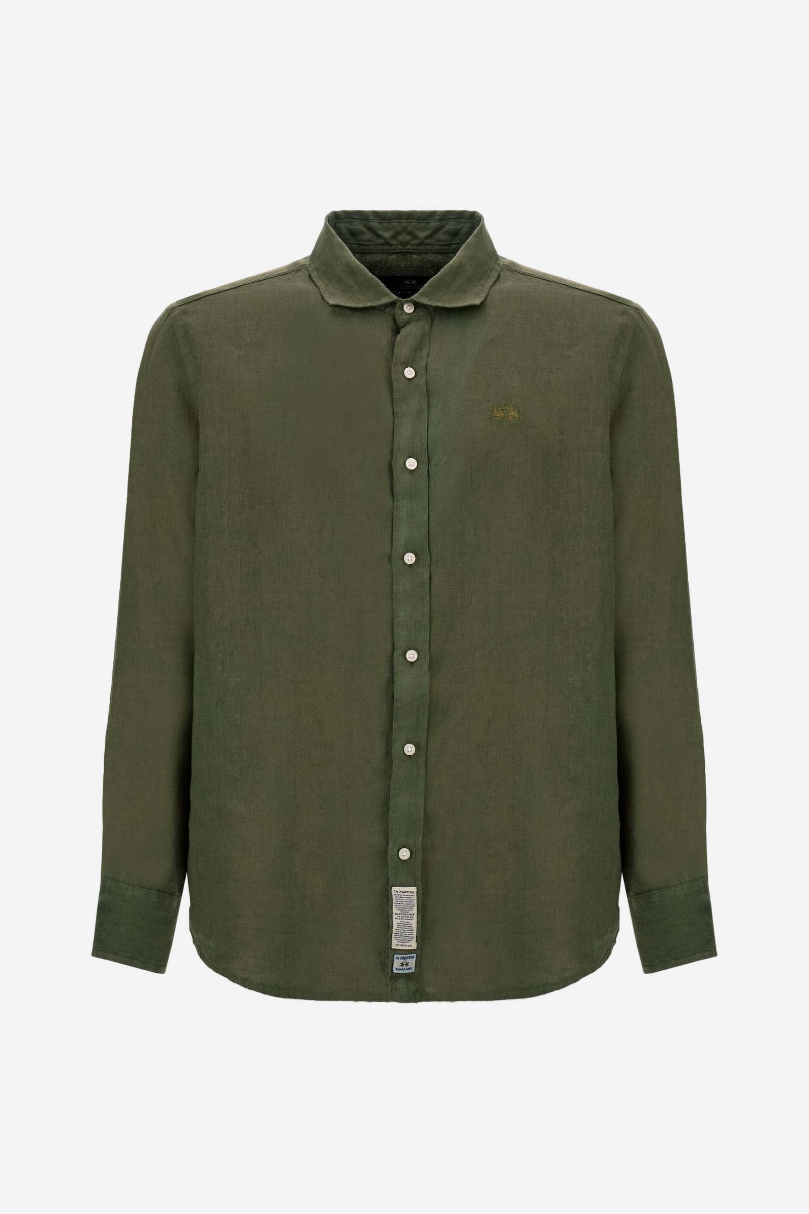 Men’s regular fit garment-dyed linen shirt - Innocent