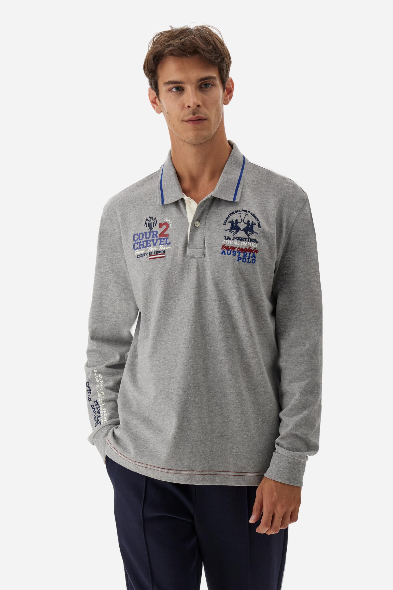 Men's soft‑touch mélange jersey polo shirt Benton La Martina