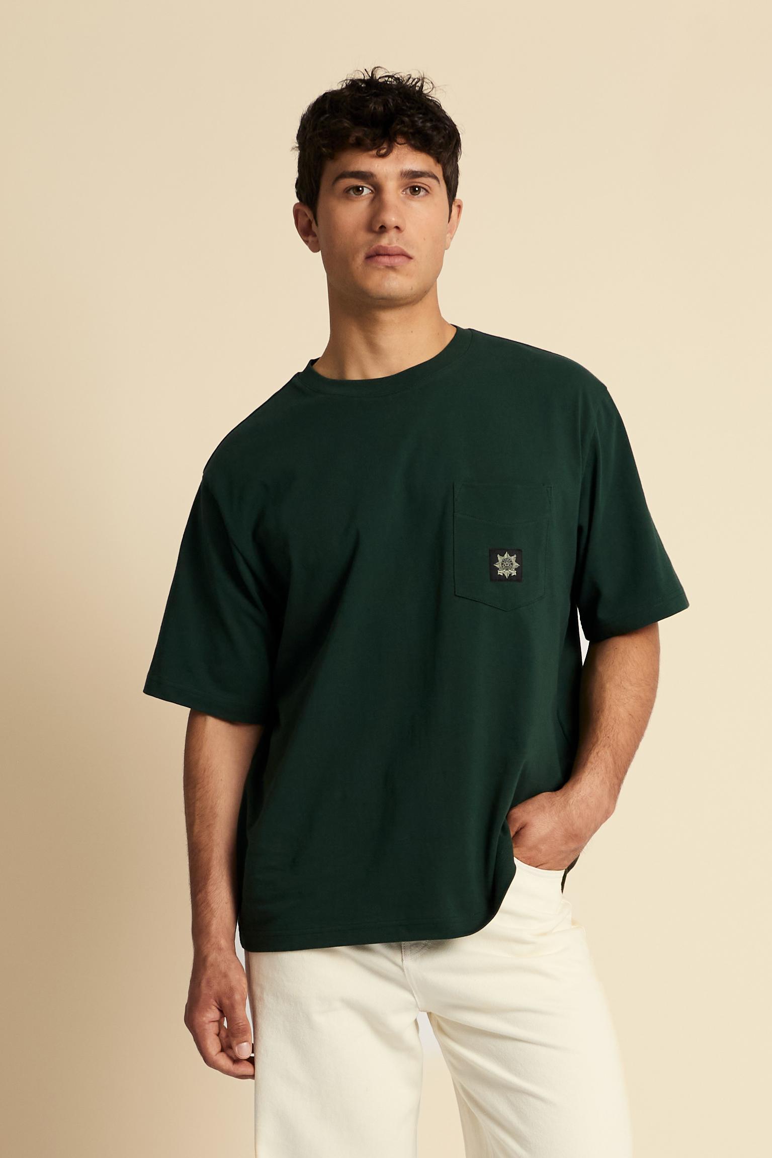 Men’s cotton T-shirt with Guards pocket – Clay