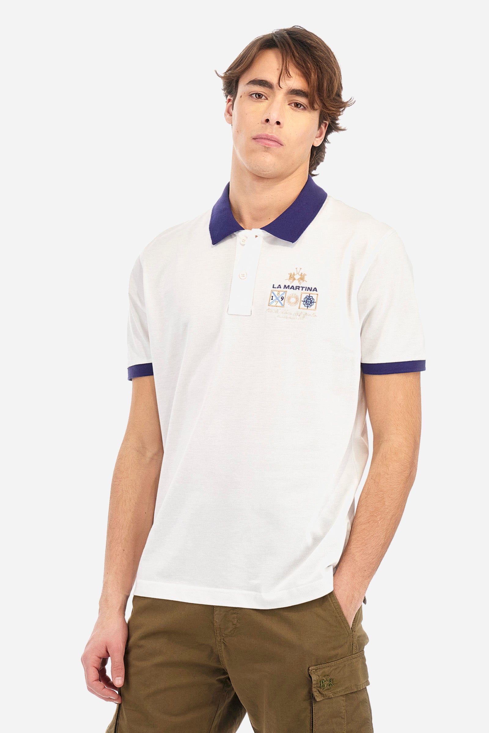 Polo en coton avec logo multicolore - Archer