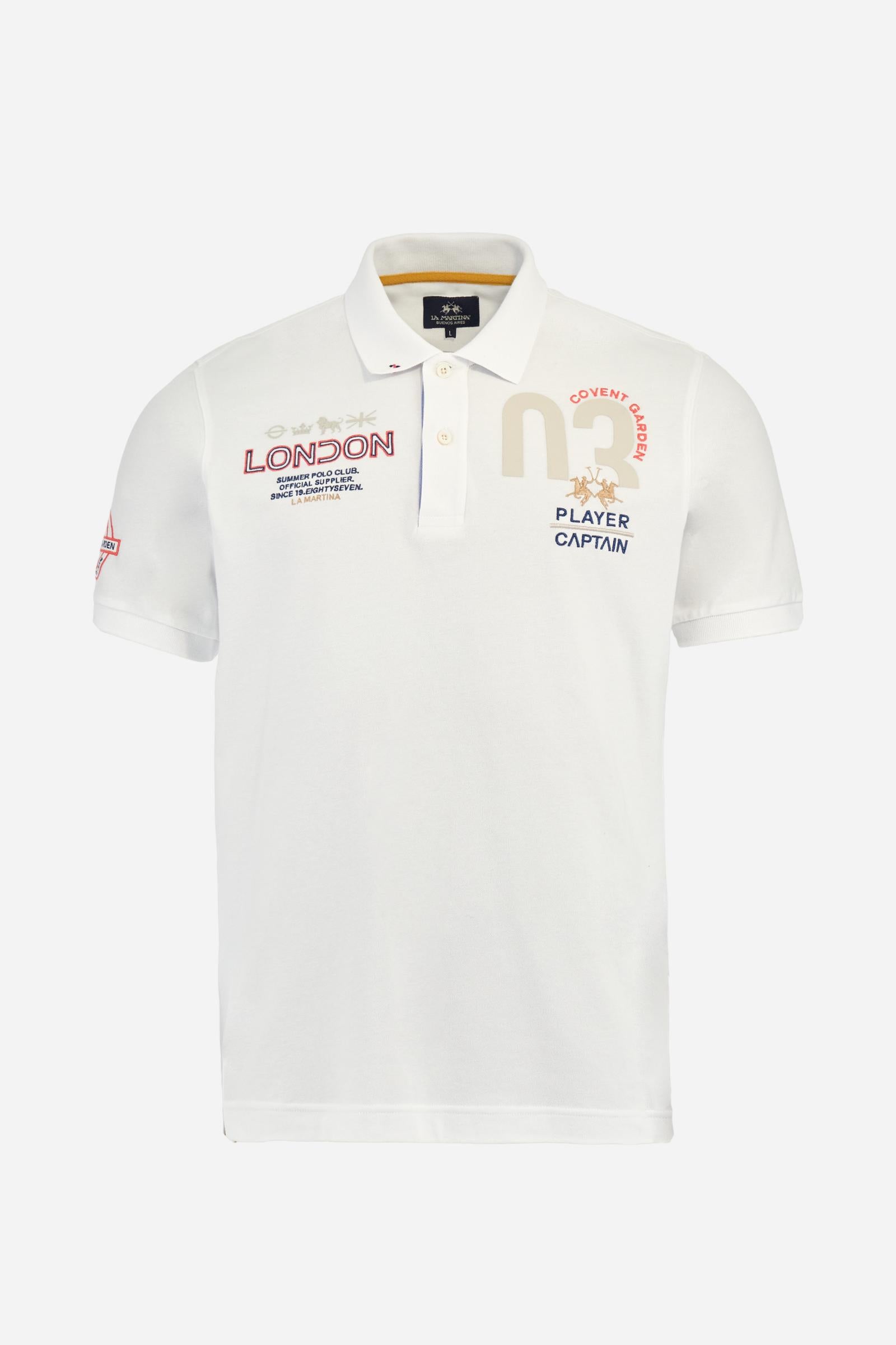 Polo shirt in stretch piqué cotton in regular fit - Adam