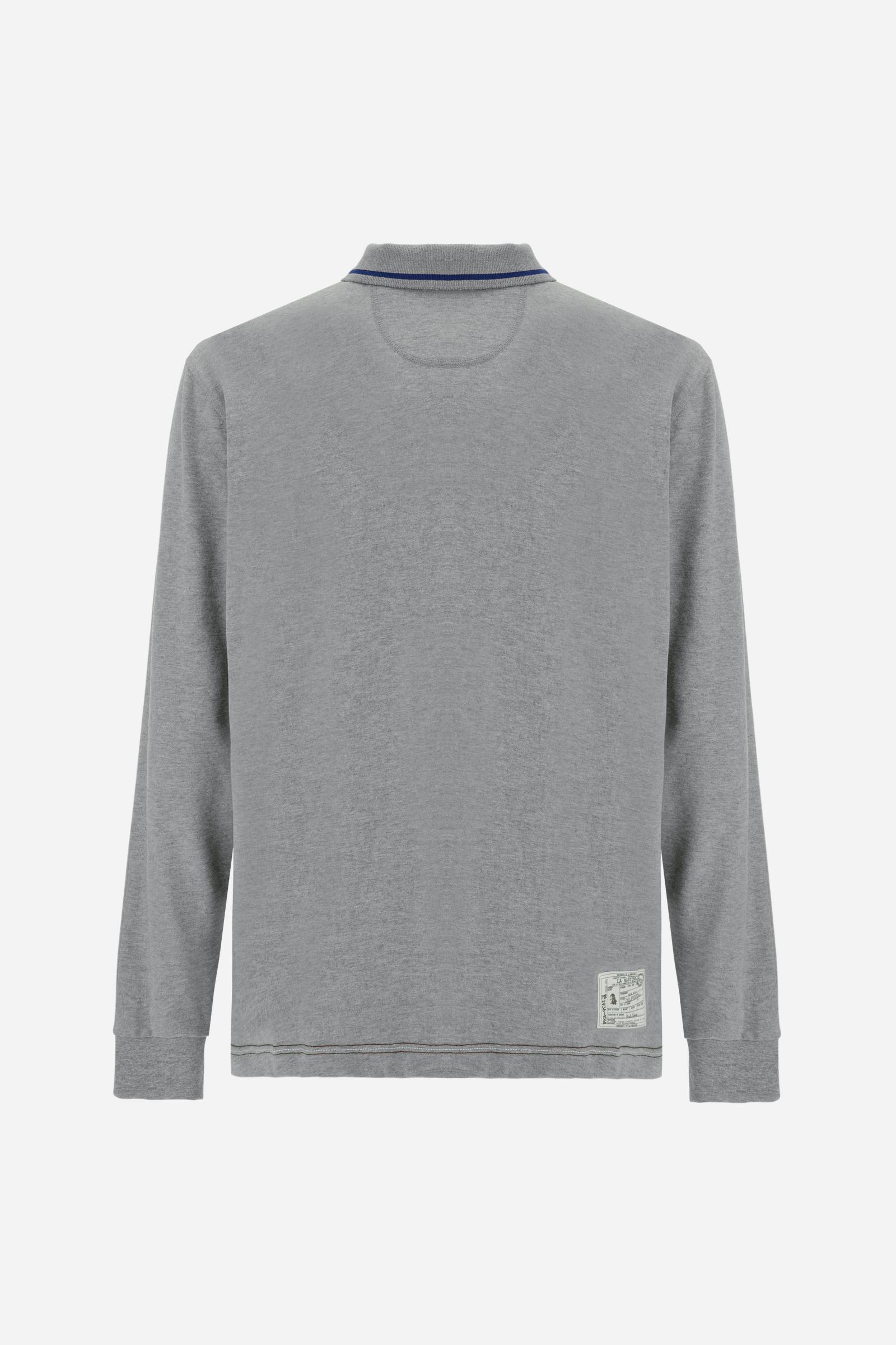 Men’s soft‑touch mélange jersey polo shirt - Benton