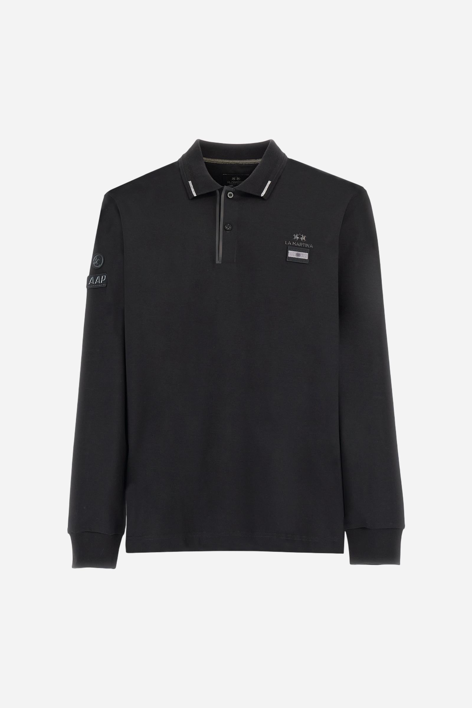 Men’s long-sleeve polo fluid jersey AAP - Booker