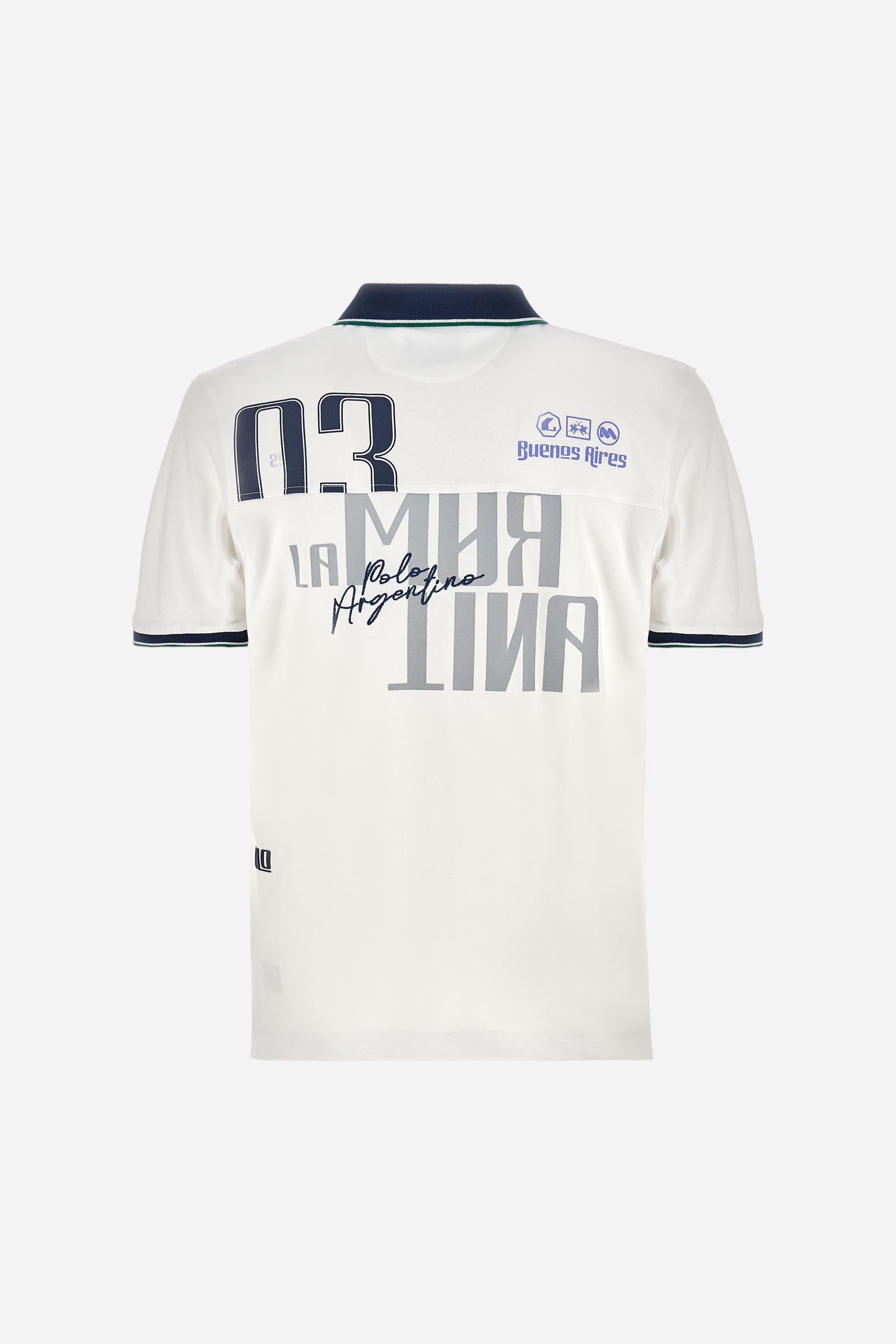 Regular fit polo shirt in stretch cotton piqué - Adelqui