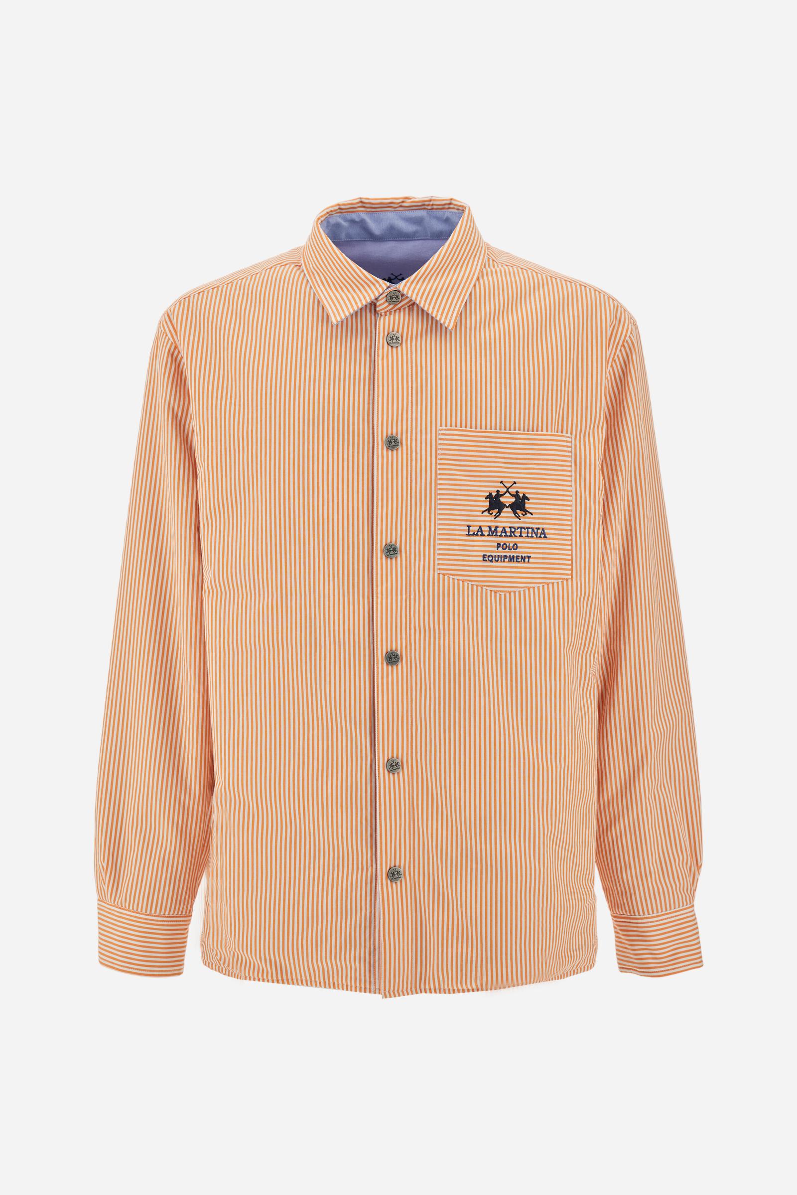 Overshirt uomo double-face in oxford e cotone rigato - Chile