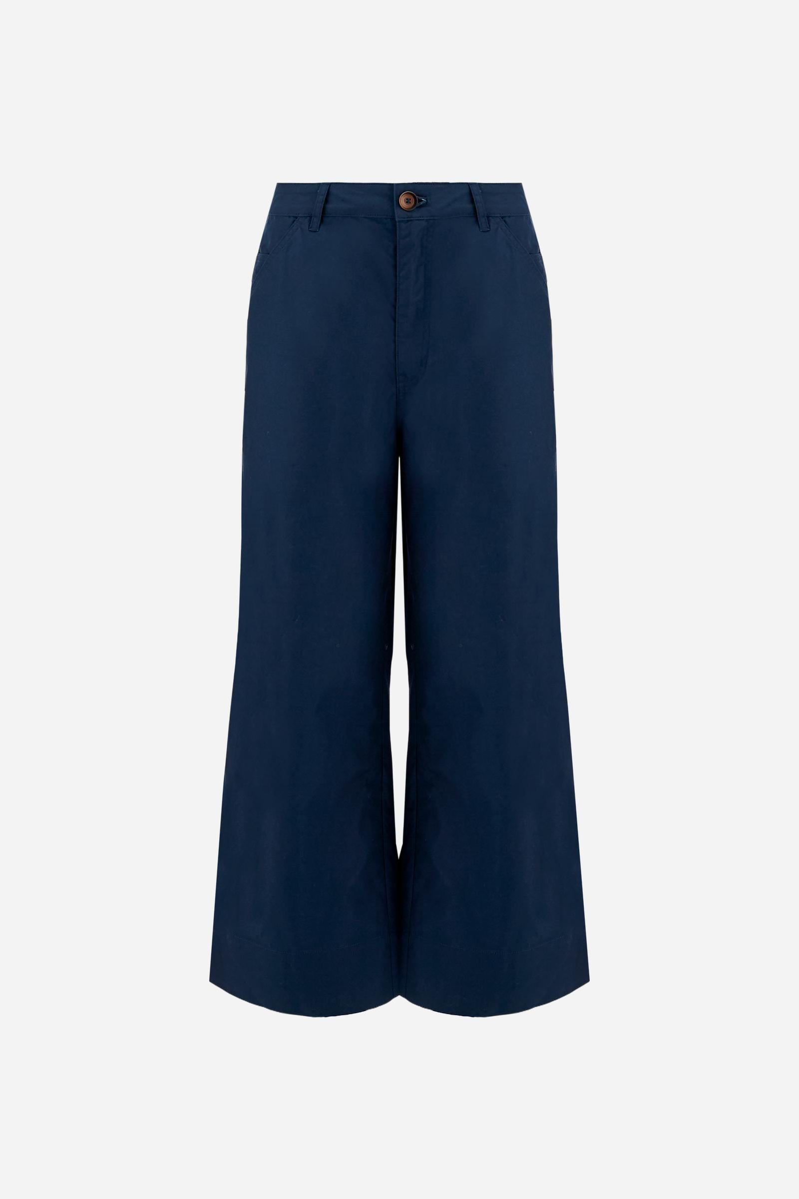 Women’s wide leg poplin trousers - Catriel