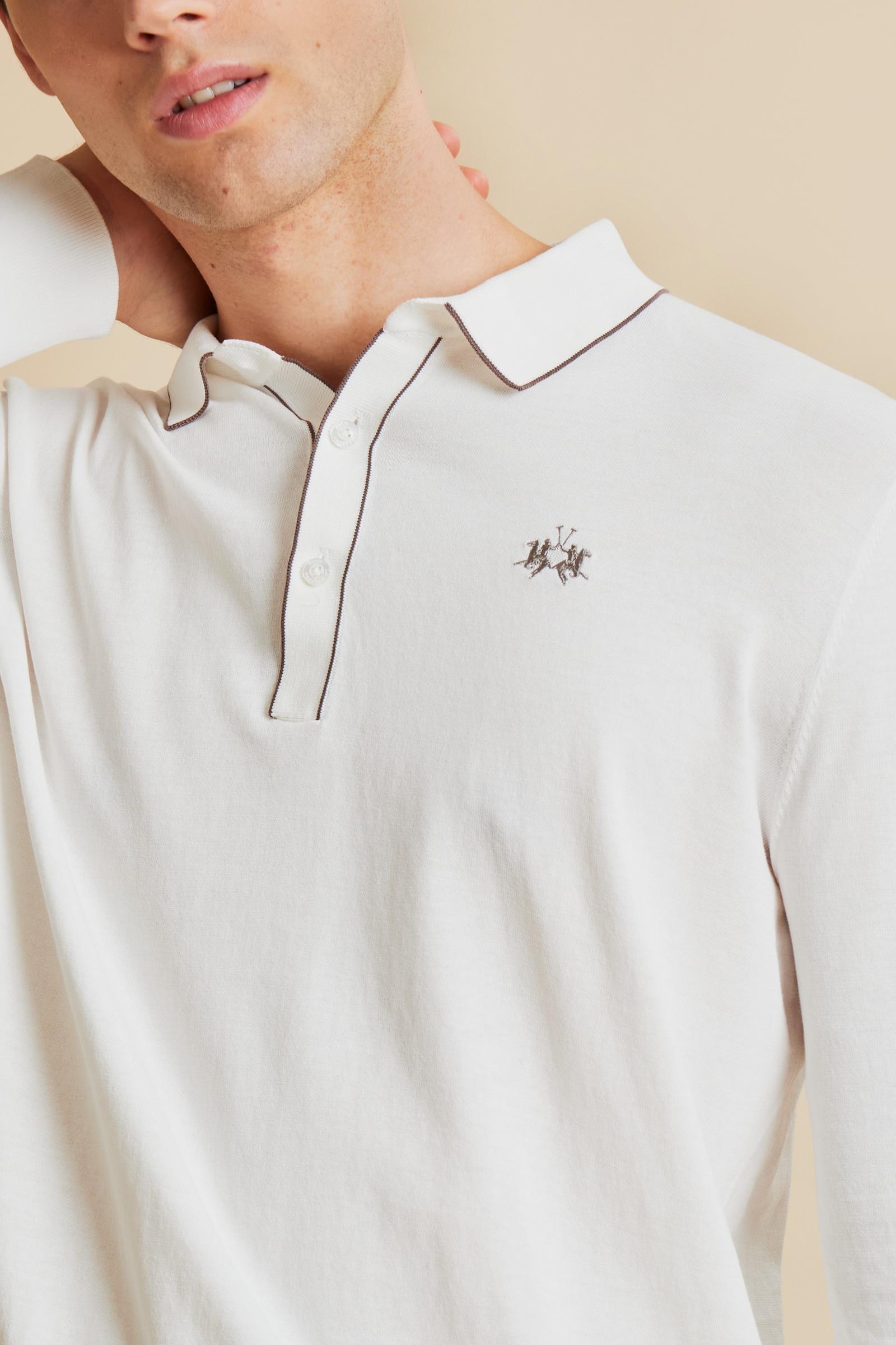 Men’s long-sleeve silk touch cotton polo - Crisanto