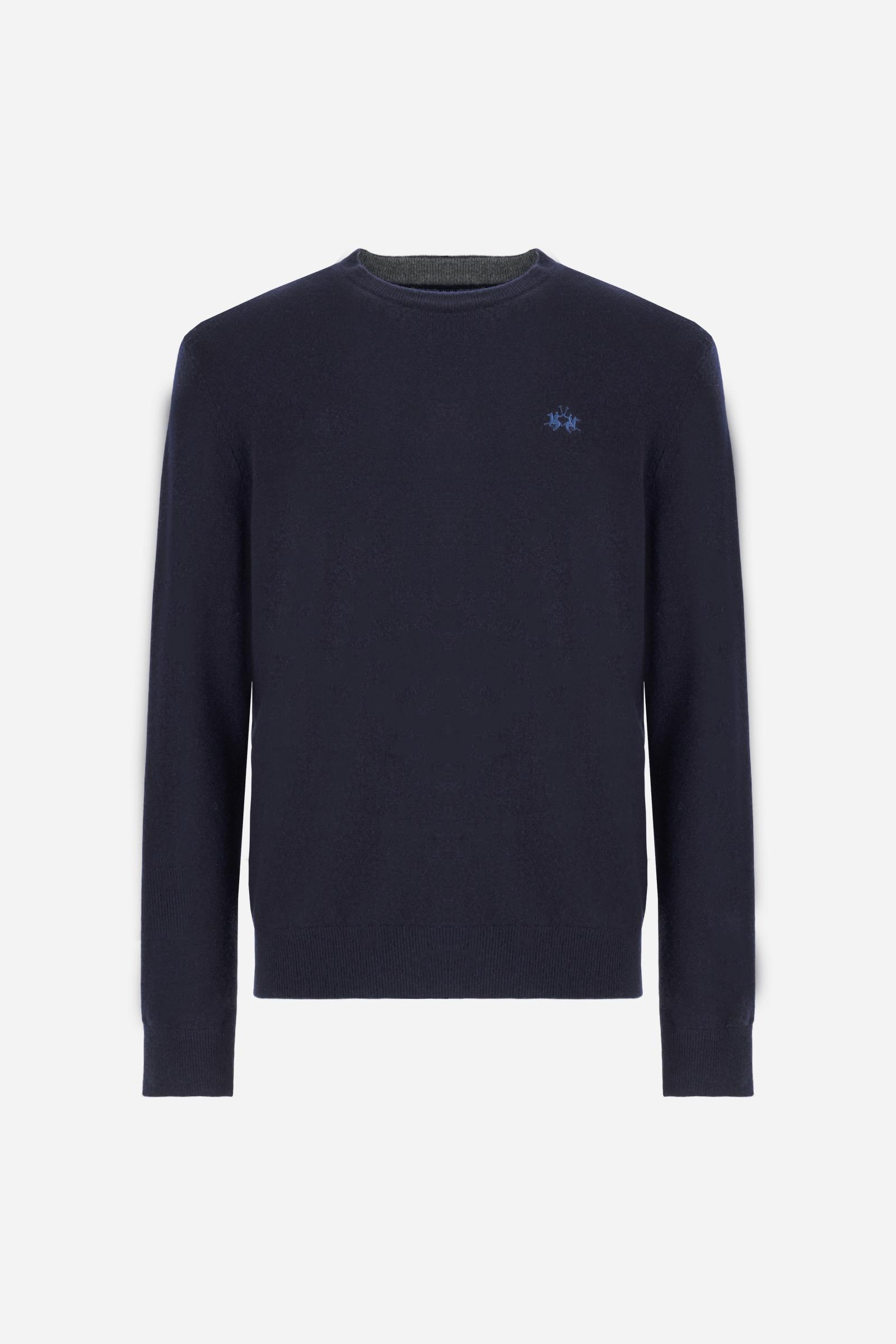 Men’s crew neck wool cashmere sweater - Branndais