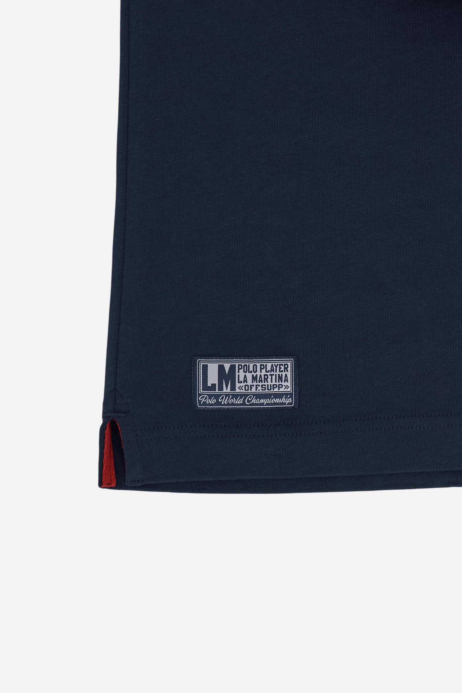 Men’s jersey polo with contrast stripes – Constant