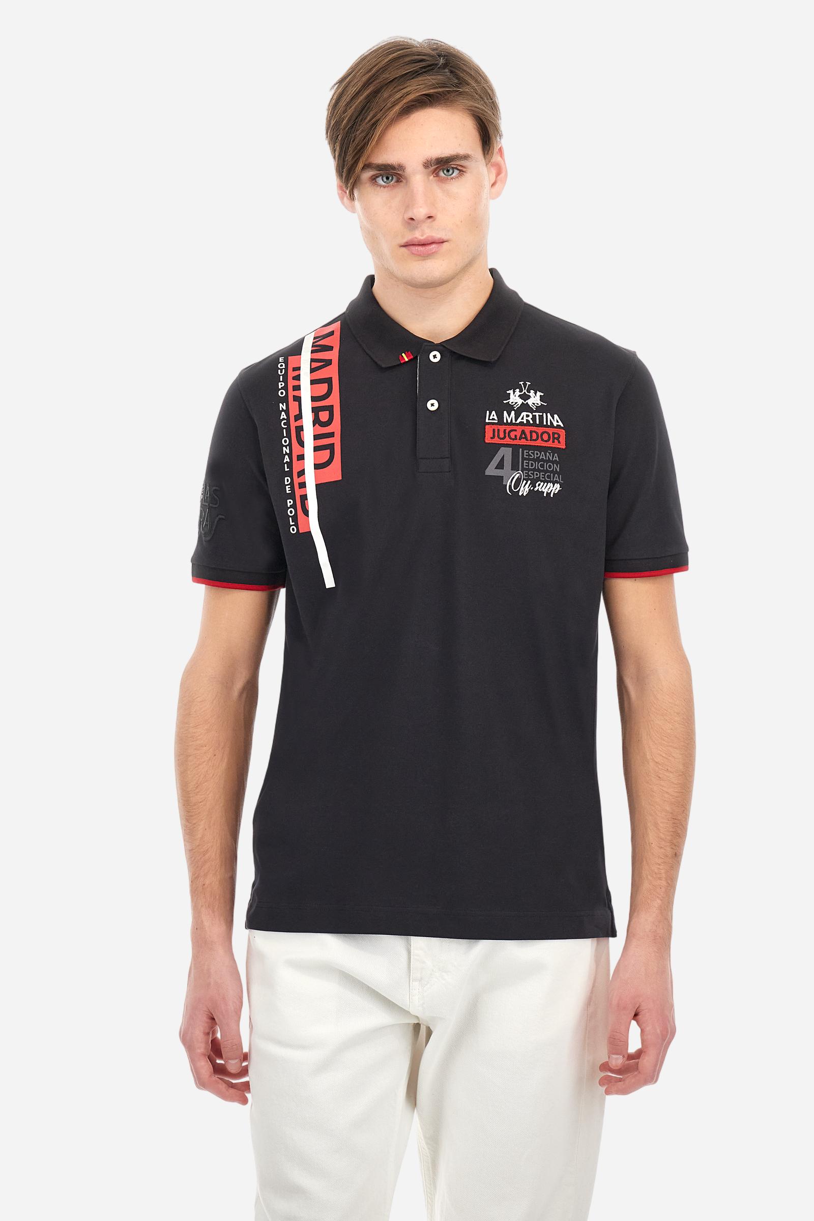 Regular fit polo shirt in stretch cotton piqué - Aguirre