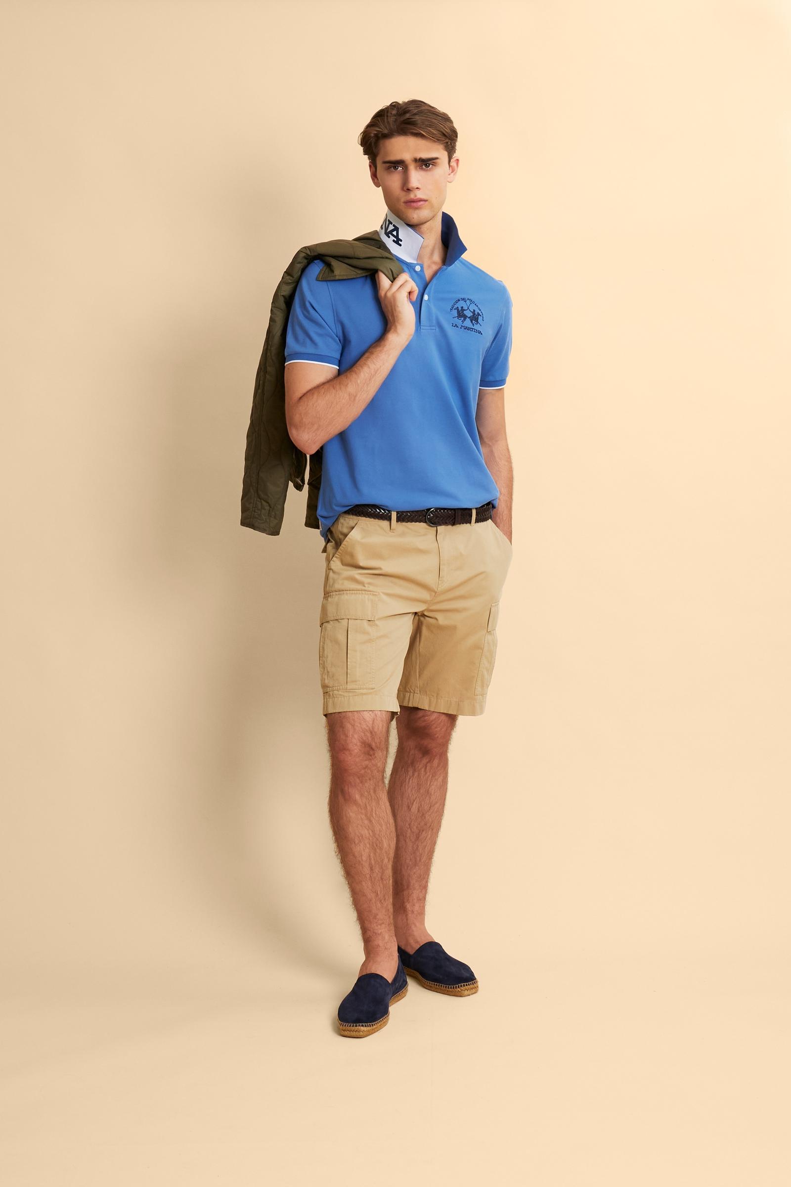 Men's short sleeve polo in stretch piqué with Iconic Team logo - Miguel