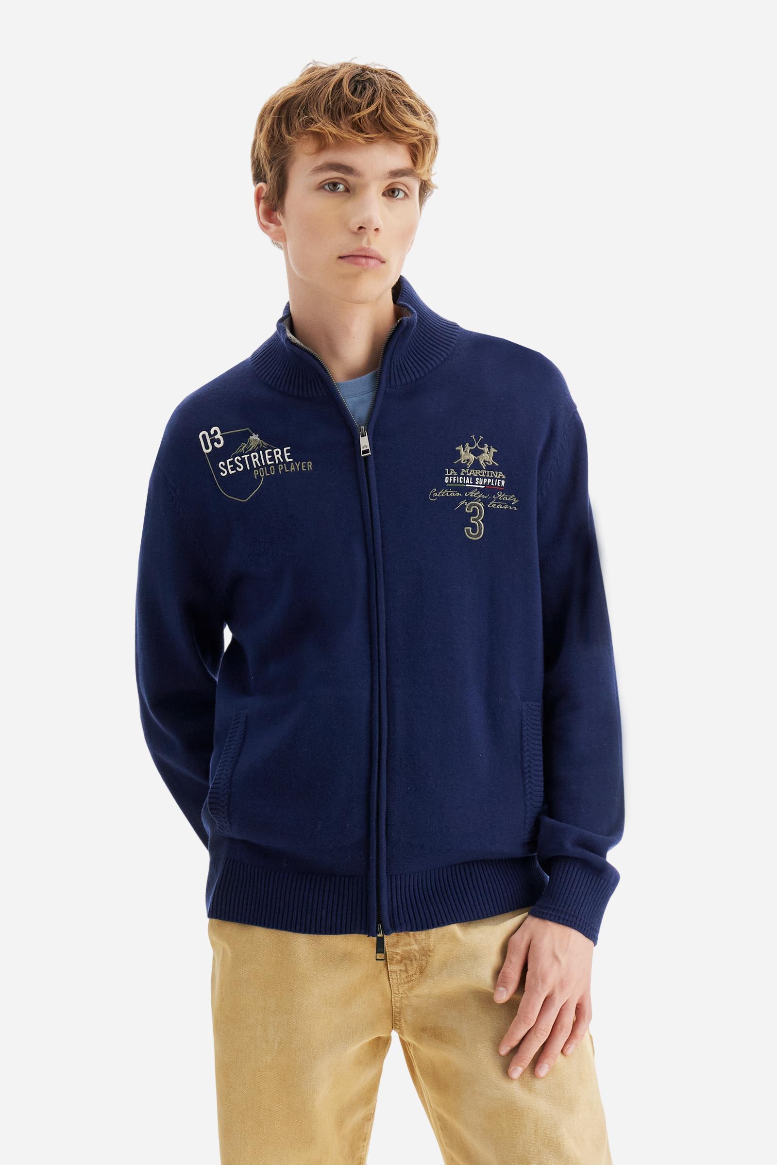 Jersey hombre cremallera completa mezcla lana Polo Team - Bradford