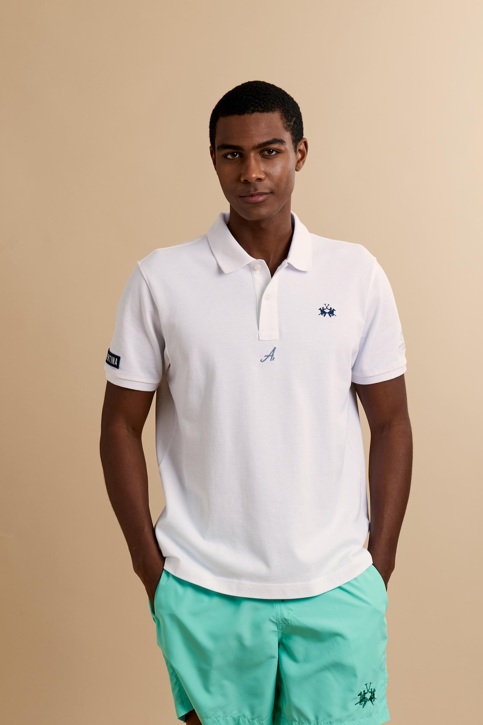 Men’s short-sleeve piqué polo Nations collection - Charo