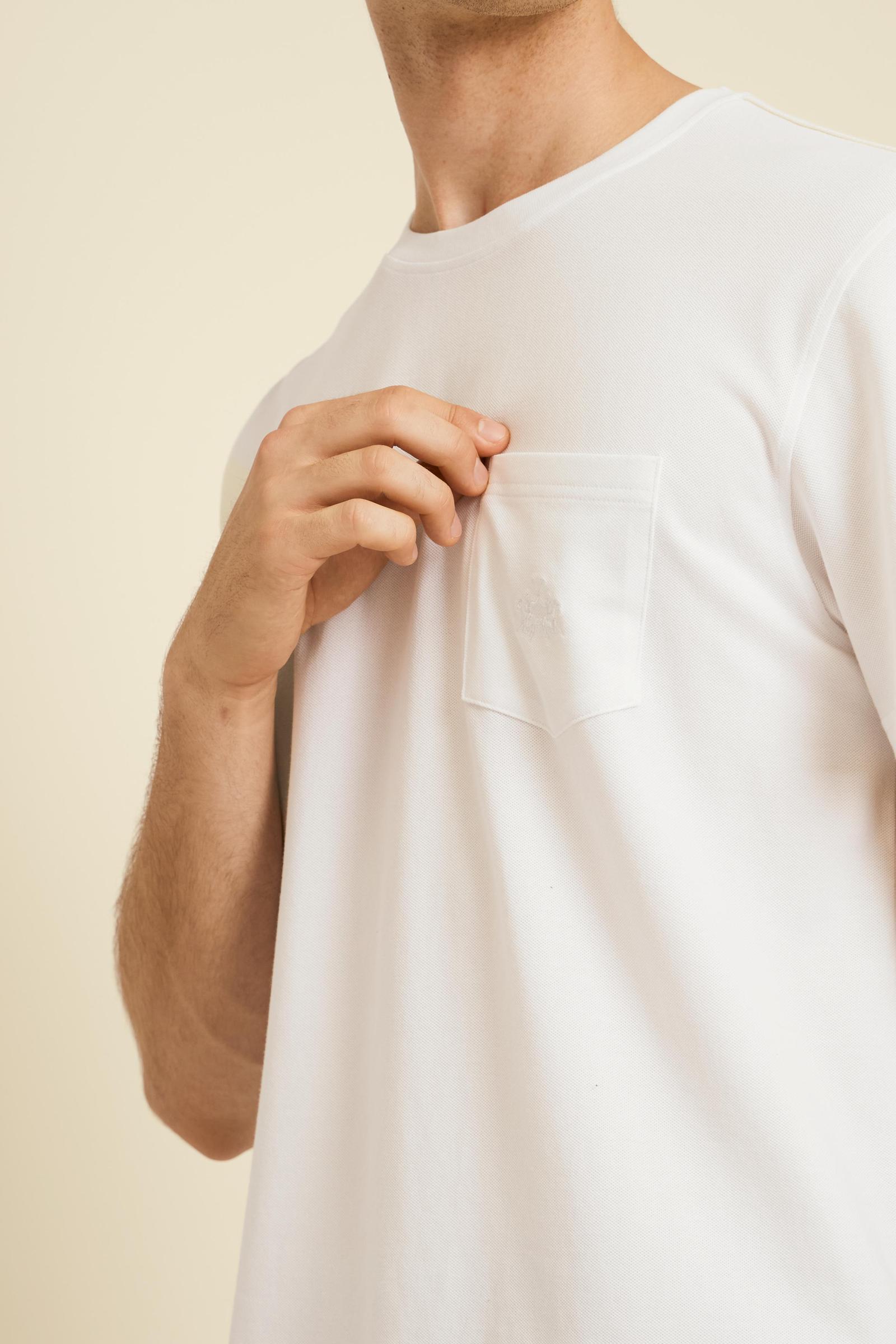 Men’s piqué T-shirt with pocket – Agustin