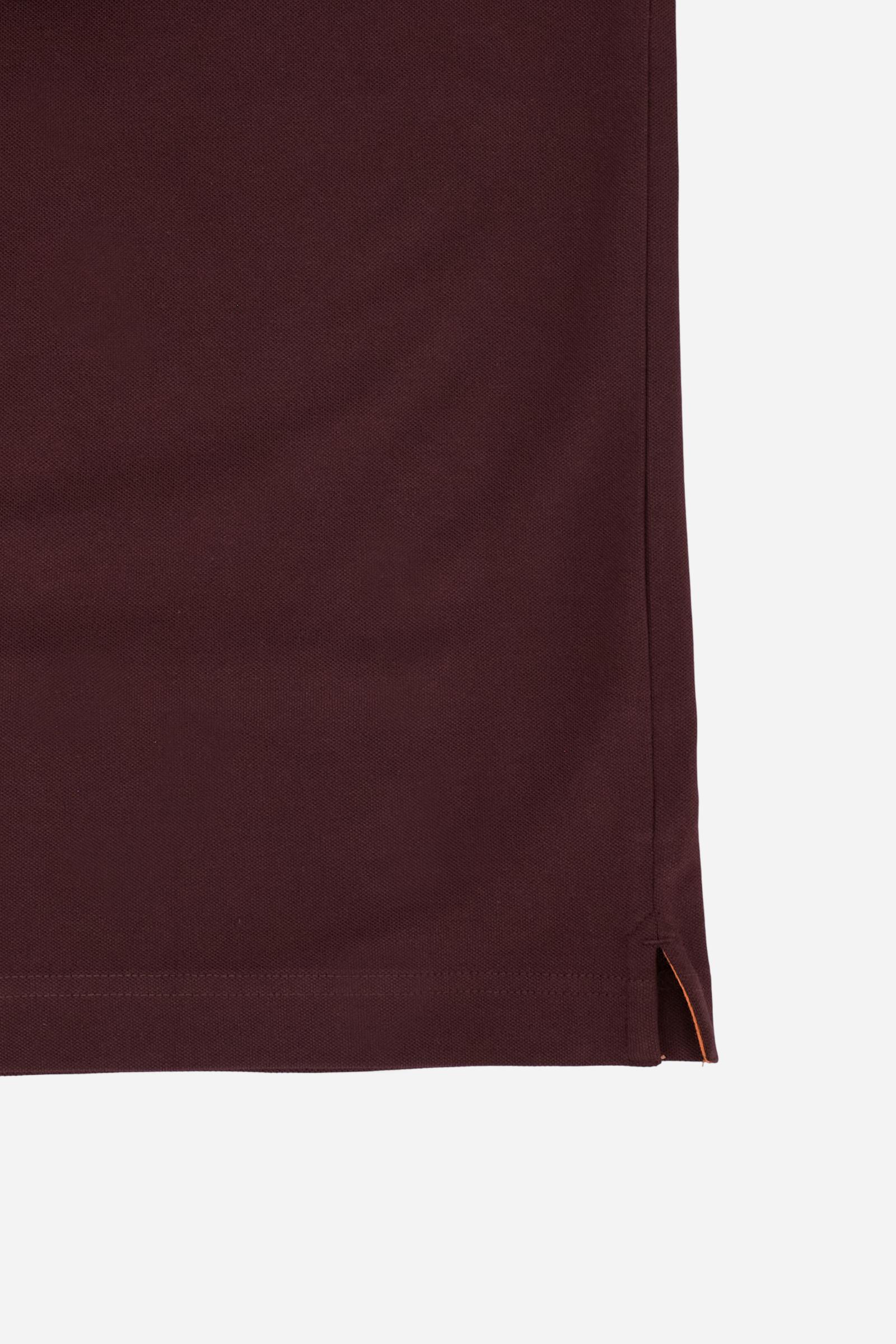 Men’s stretch piqué polo with tricolor logo - Eduardo