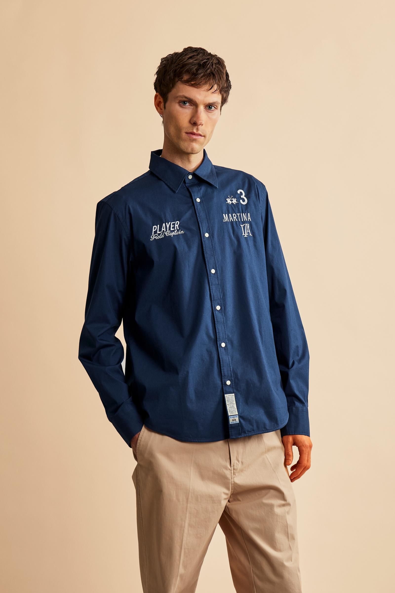 Camisa de hombre de manga larga en popelina Italia Edition - Clemar