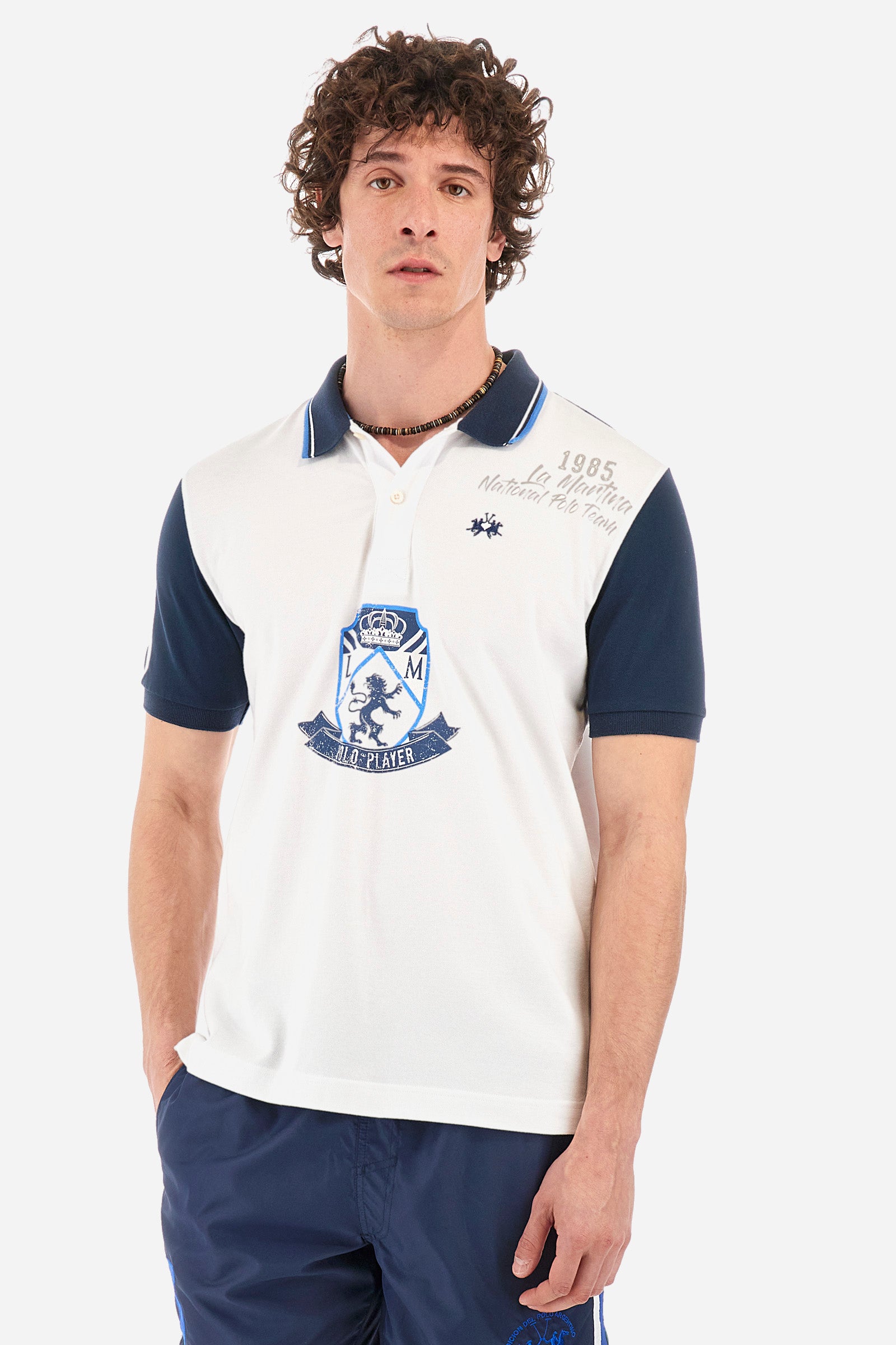 Regular-fit polo shirt in elasticated cotton - Yardlea