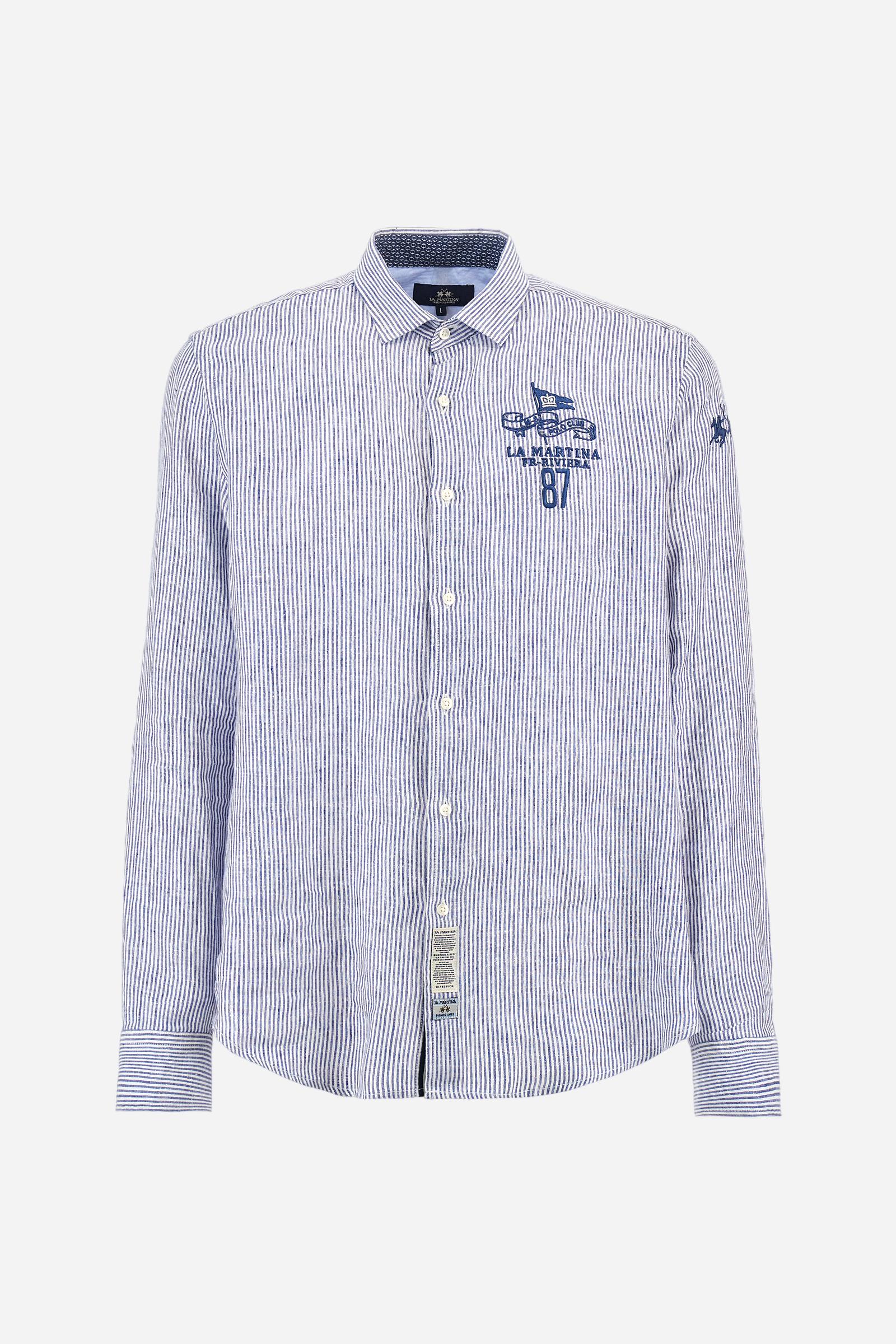 Regular fit linen canvas shirt – Andres