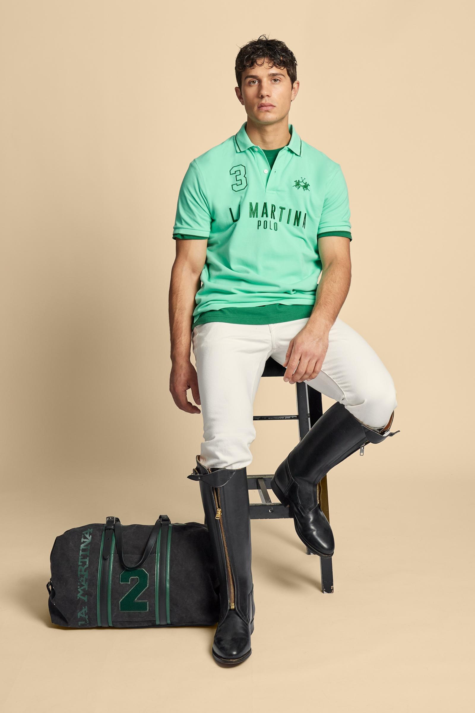 Men's short sleeve polo in stretch piqué Iconic - Yeshayahu