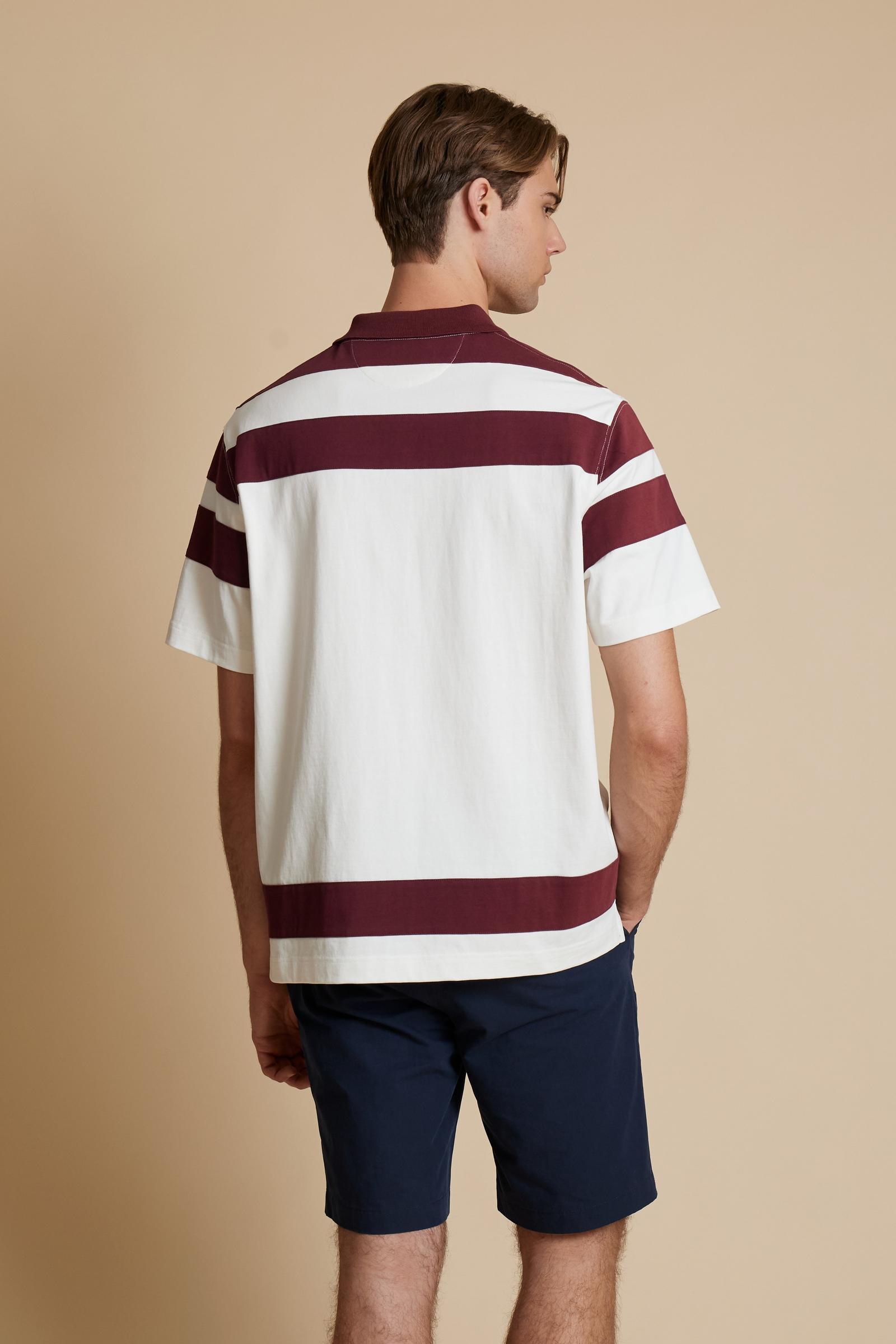 Men’s short-sleeved two-tone heavy cotton jersey polo shirt St. Tropez Edition - Clinton
