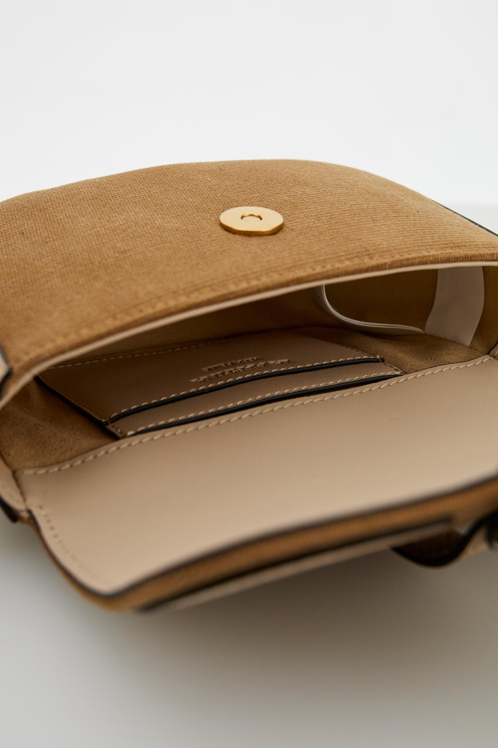 Small saddle crossbody bag in washed canvas – Small Shoulder Bag