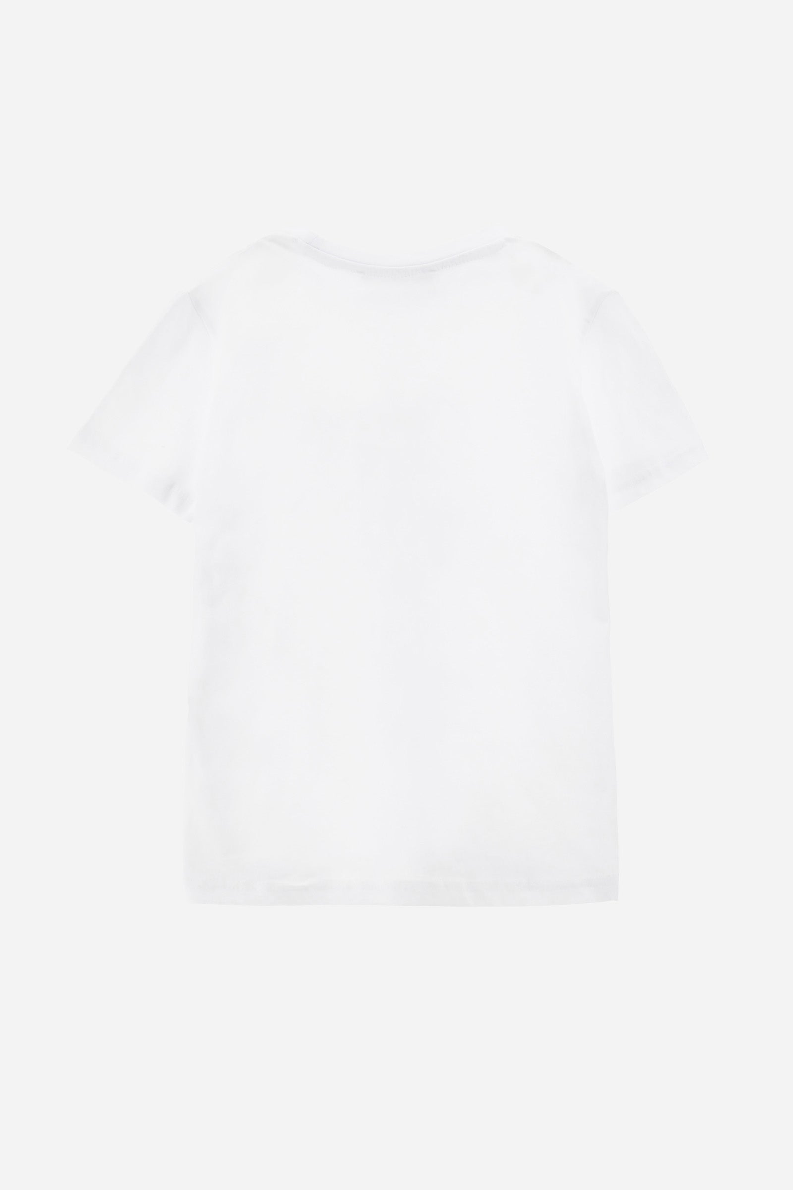 Unisex T-shirt in cotone jersey a tinta unita con collo rotondo e logo ricamato sul lato sinistro del petto. Comfort e stile per ogni occasione. - Optic White