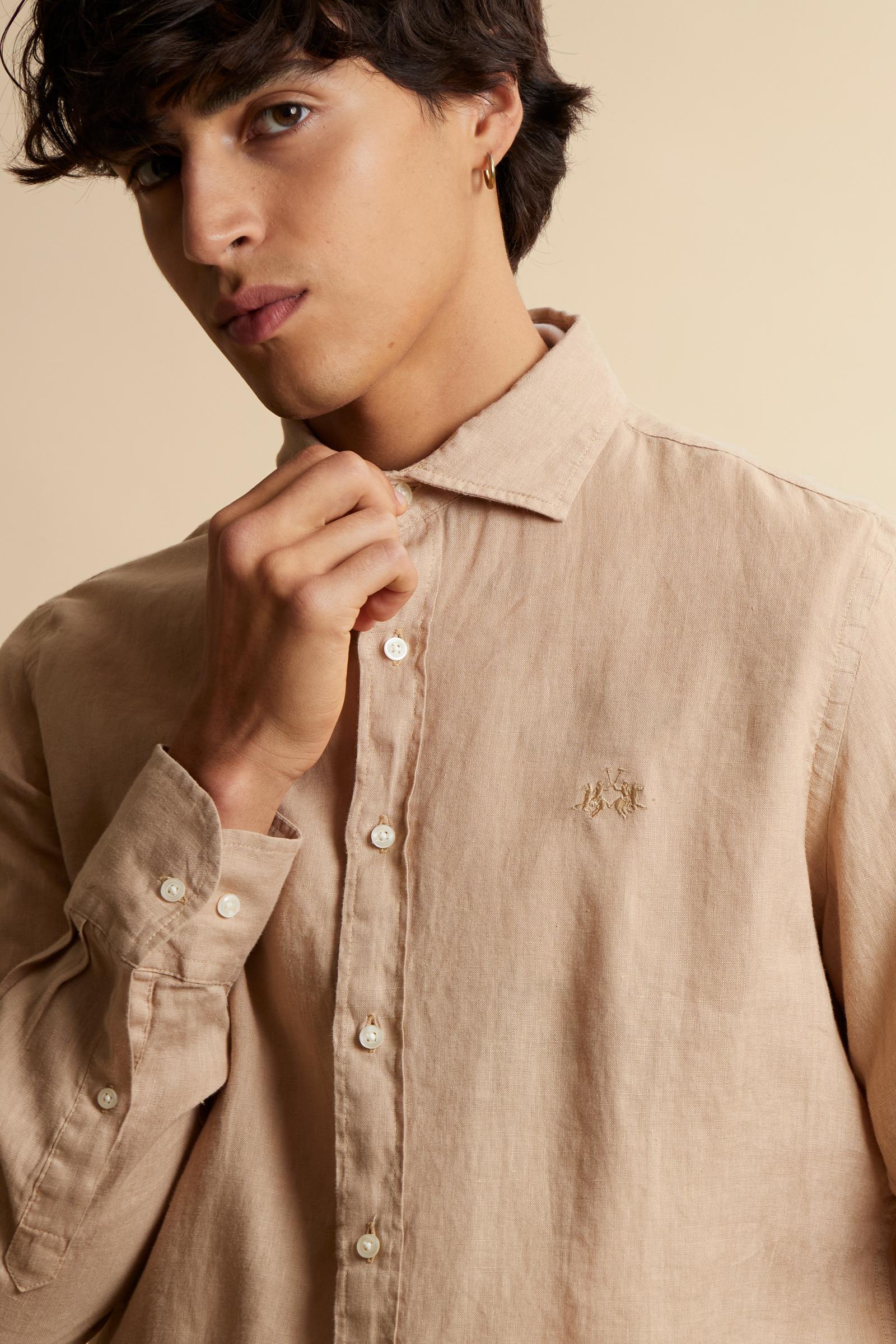 Men’s regular fit garment-dyed linen shirt - Innocent