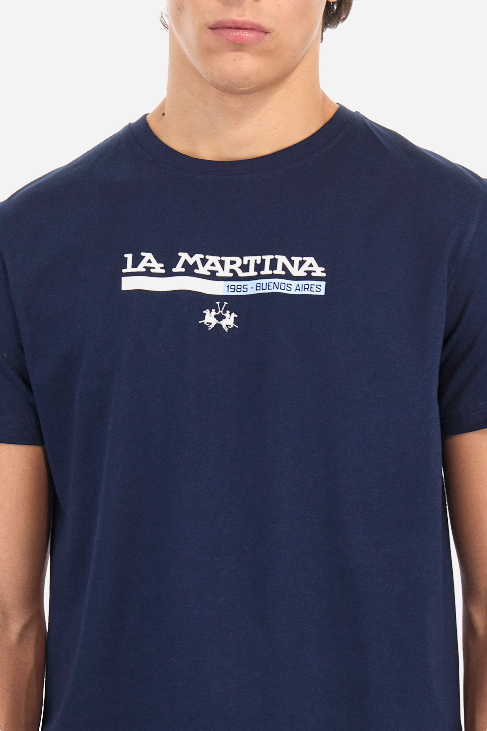 Baumwoll-T-Shirt mit Kontrastlogo - Anwar