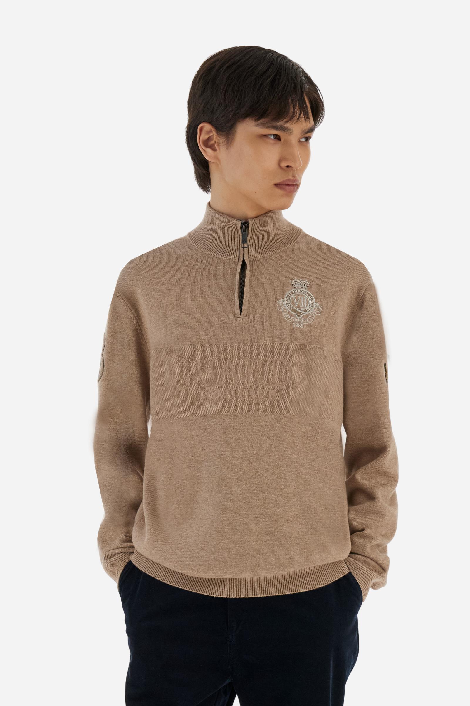 Men's wool half‑zip mock‑neck sweater - Boulus | La Martina