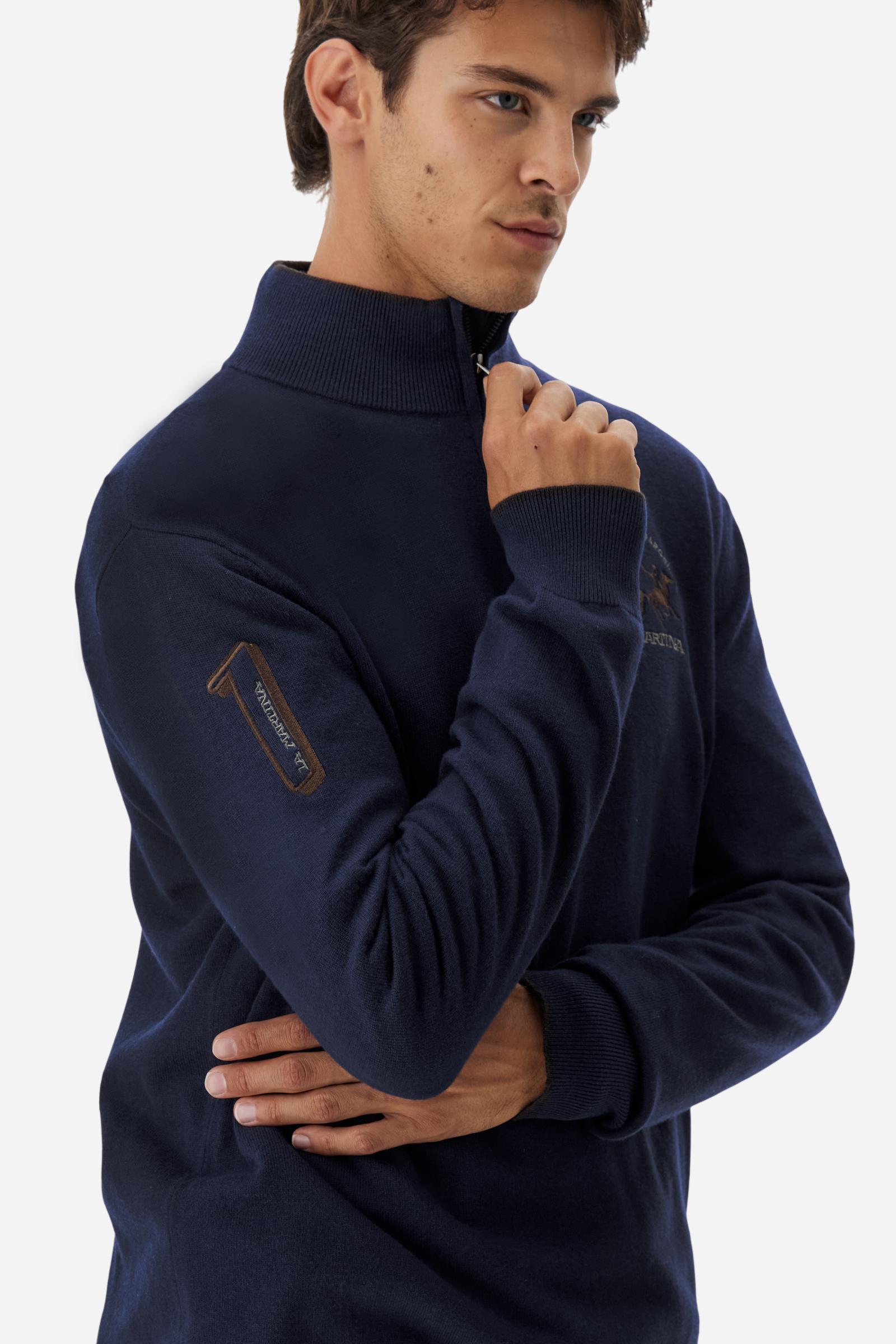 Jersey de hombre de cuello alto con cremallera en lana - Breehan