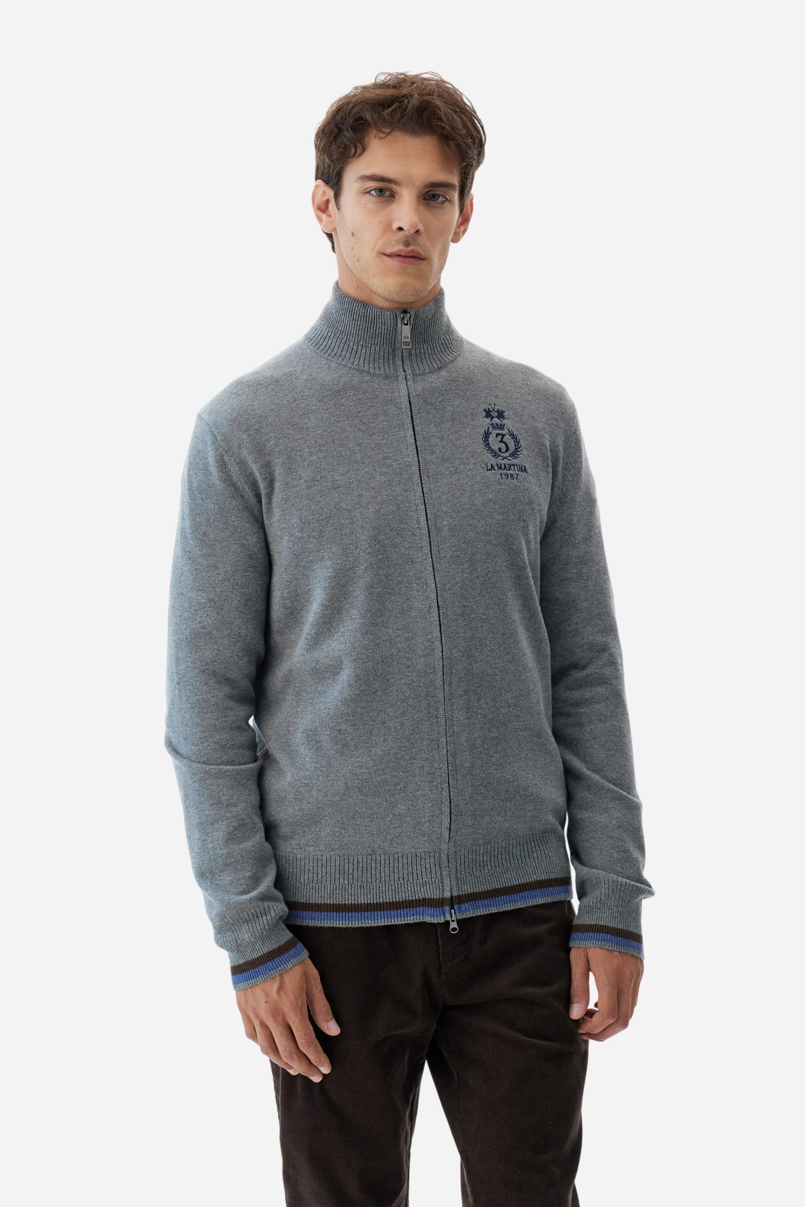 Maglione uomo full zip con collo alto Polo Club - Brooks