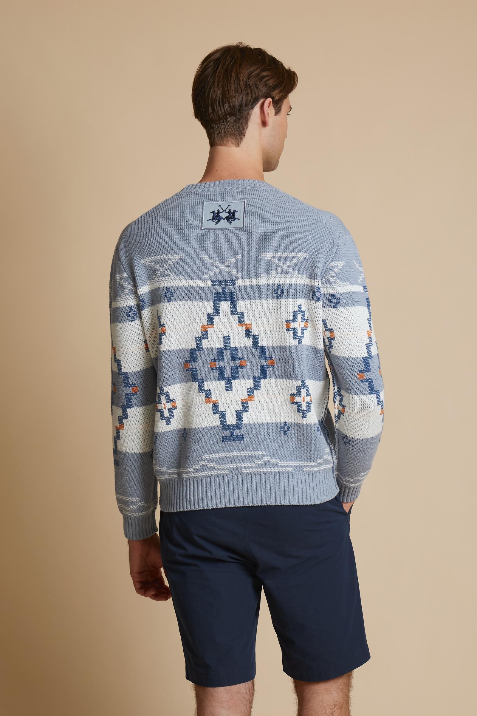 Herren Jacquardpullover mit geometrischem Muster - Carlomagno