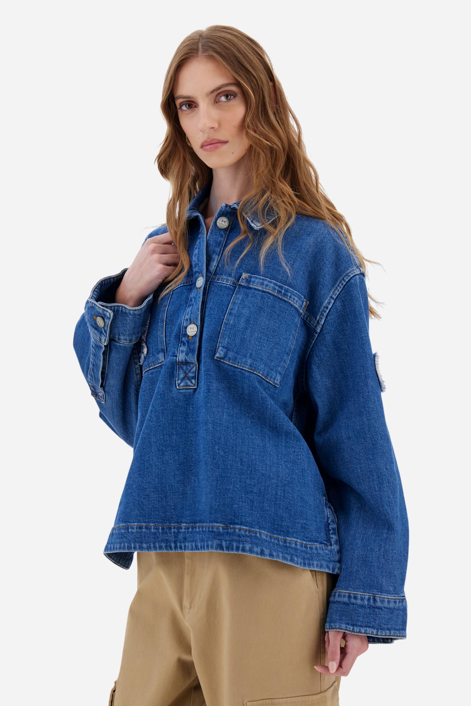 Camisa de denim con parches para mujer - Belinda