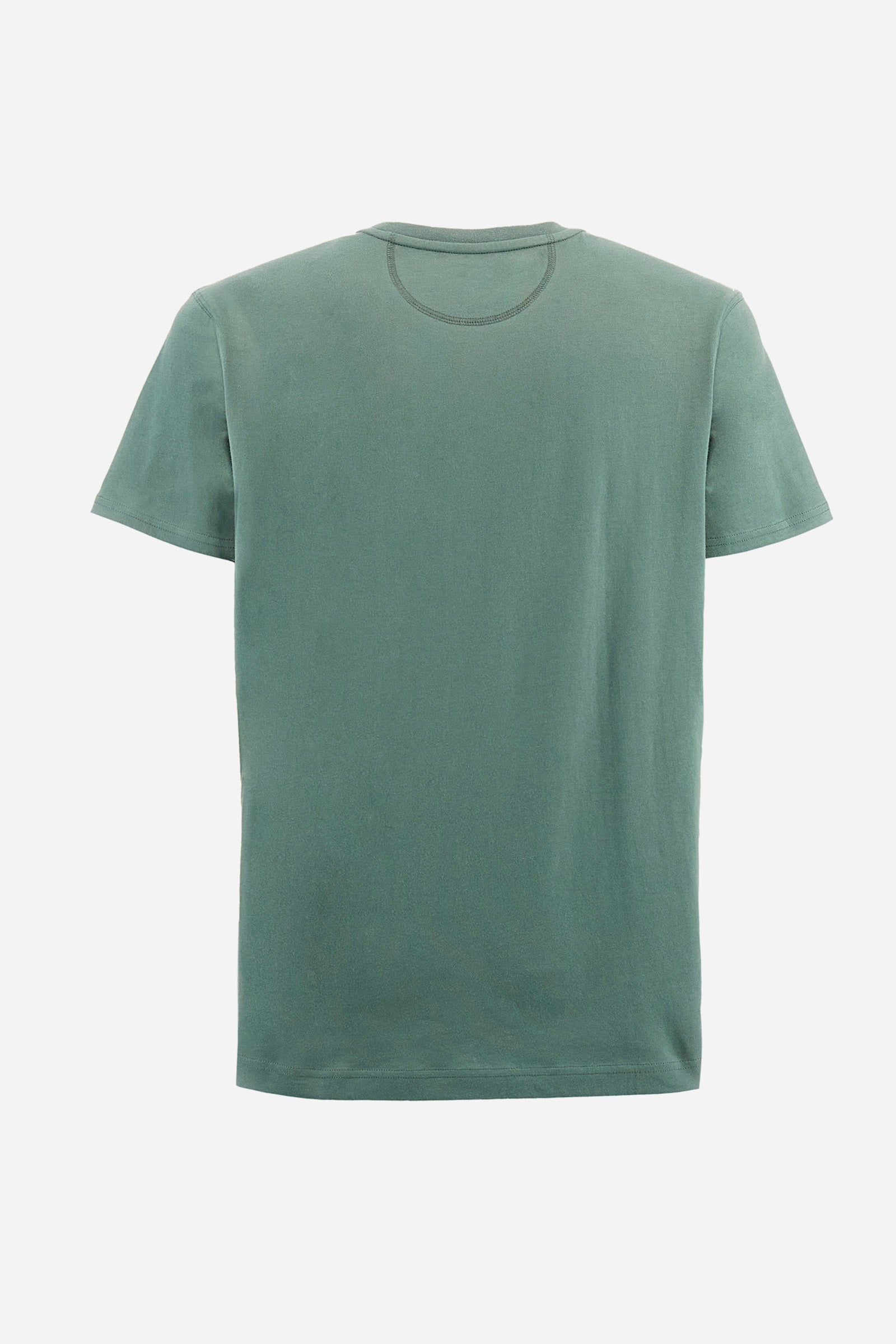 Men's plain short-sleeved T-shirt, made from 100% cotton. Large logo embroidered on the front. Regular fit. The model is wearing a size L. - Laurel Wreath
