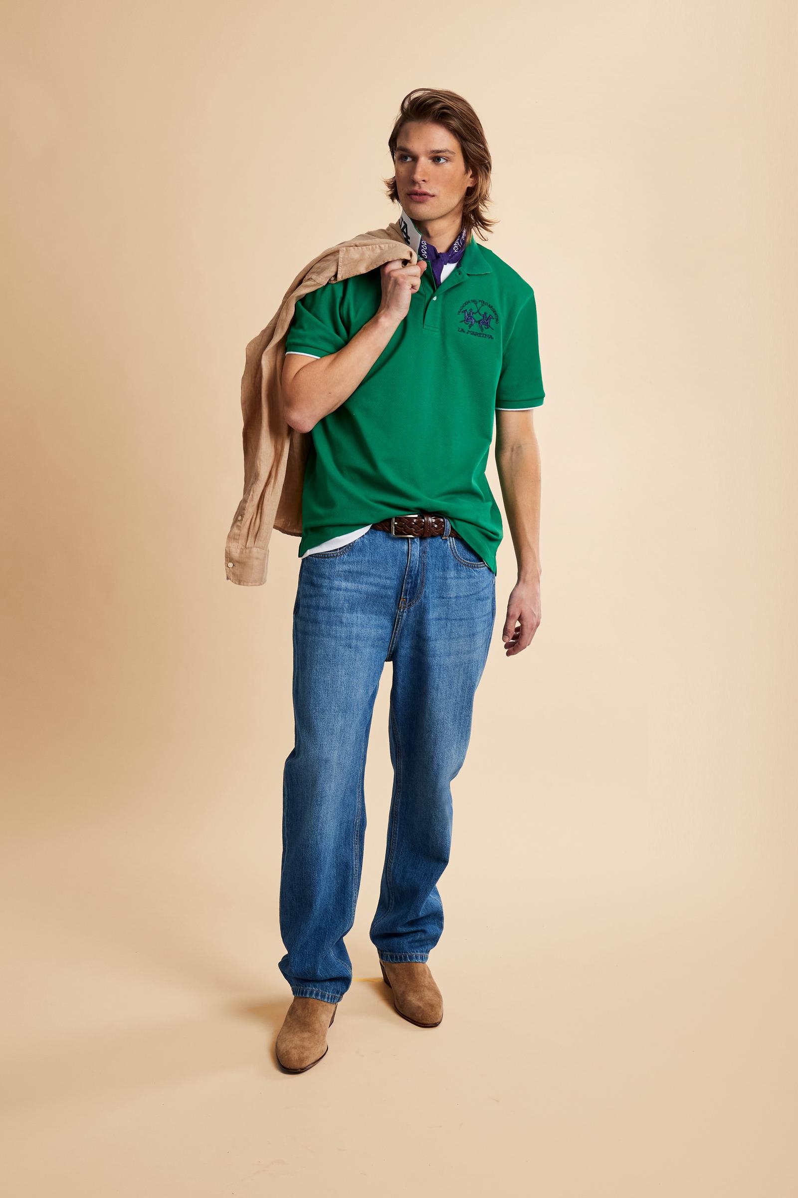 Men's short sleeve polo in stretch piqué with Iconic Team logo - Miguel