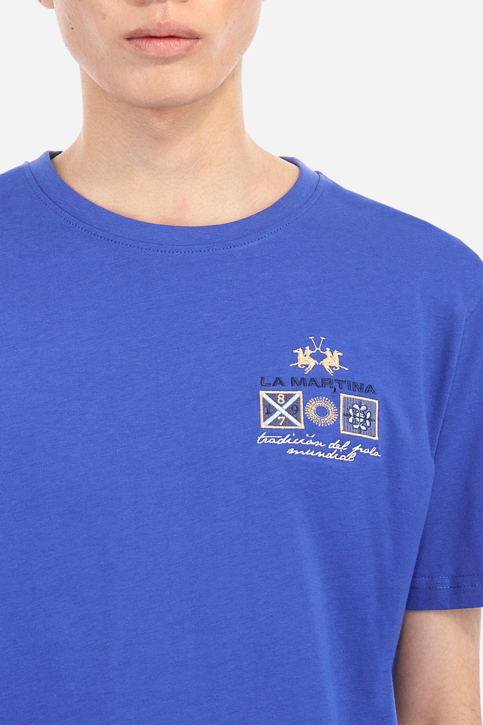 Baumwoll-T-Shirt mit mehrfarbigem Logo - Anastasios