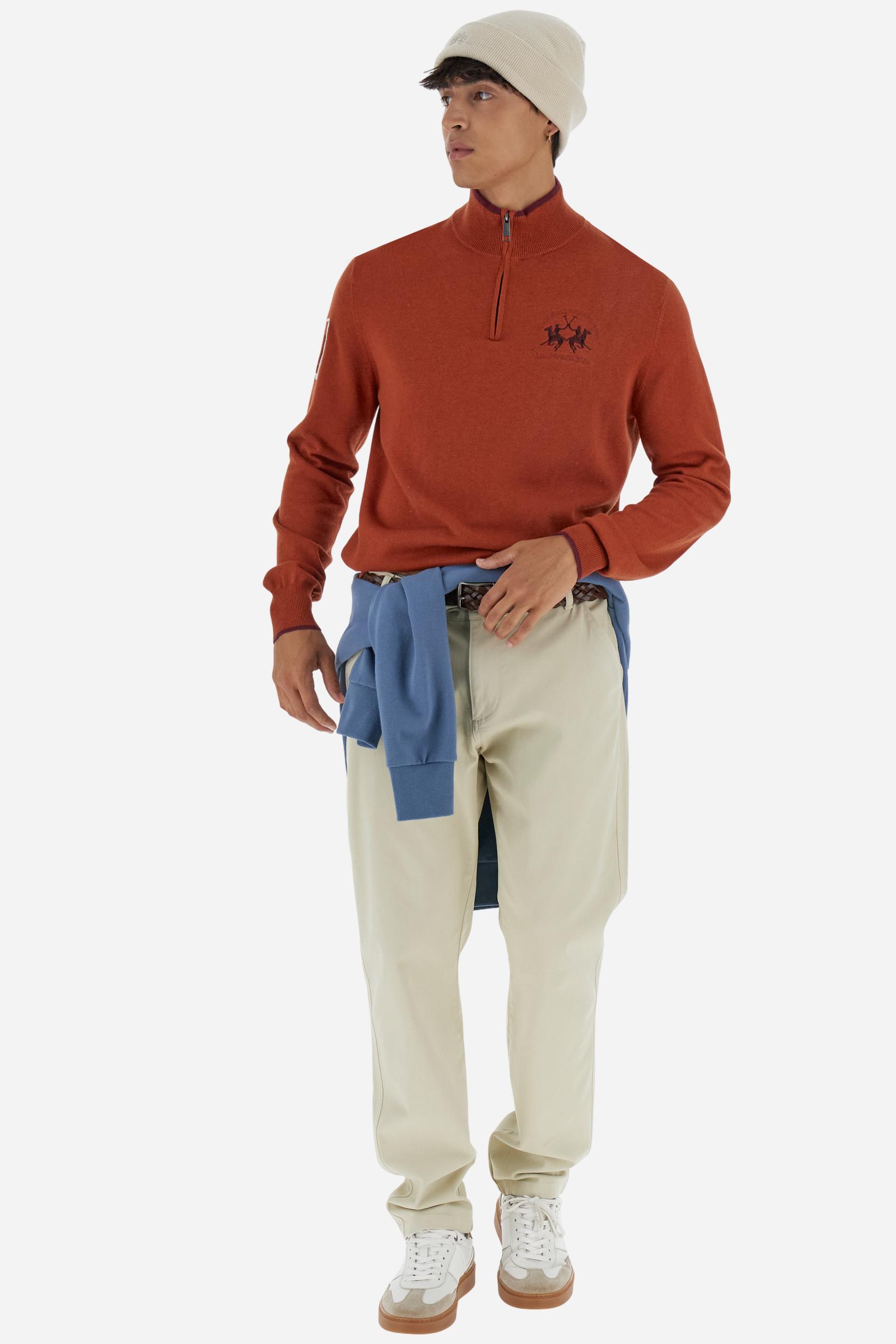 Men’s wool half‑zip mock‑neck sweater - Breehan