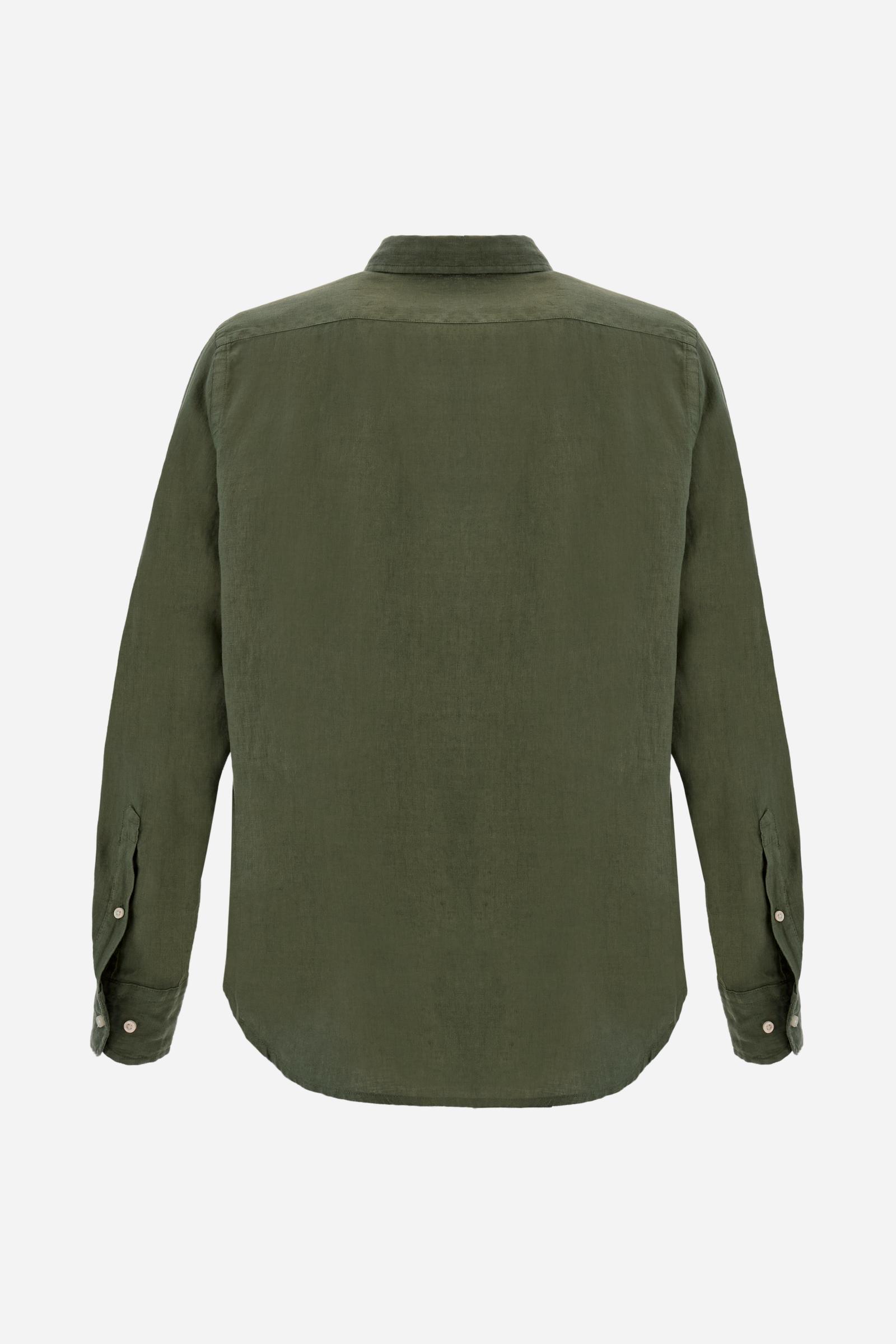 Men’s regular fit garment-dyed linen shirt - Innocent