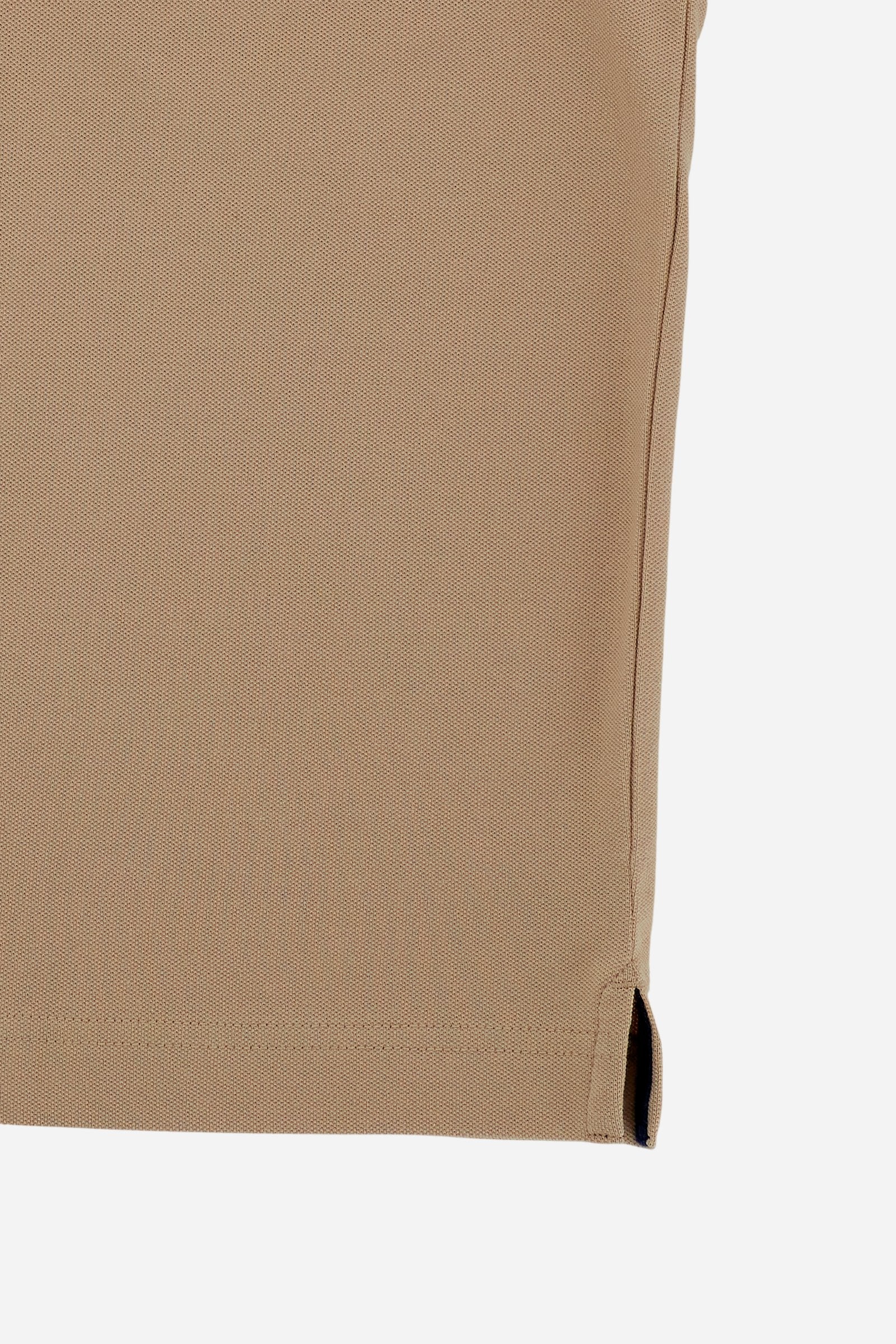 Men’s stretch piqué polo with tricolor logo - Eduardo