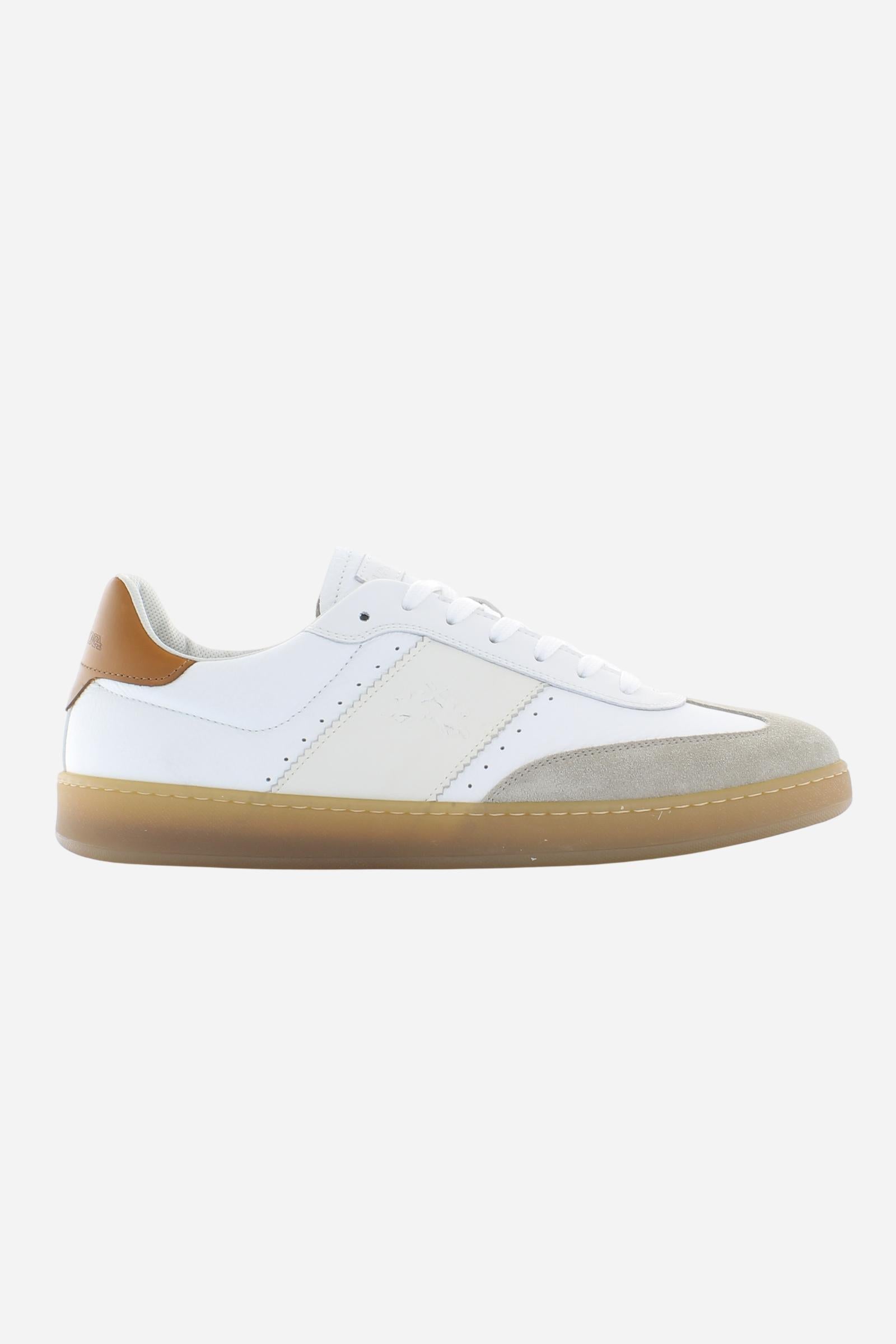 Men’s Retro Court Sneakers in Leather and Suede Split – Sage