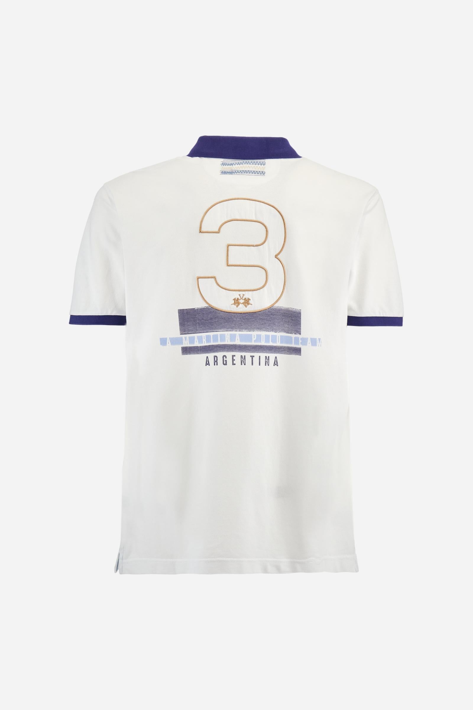 Regular fit polo shirt in stretch cotton piqué - Aicher