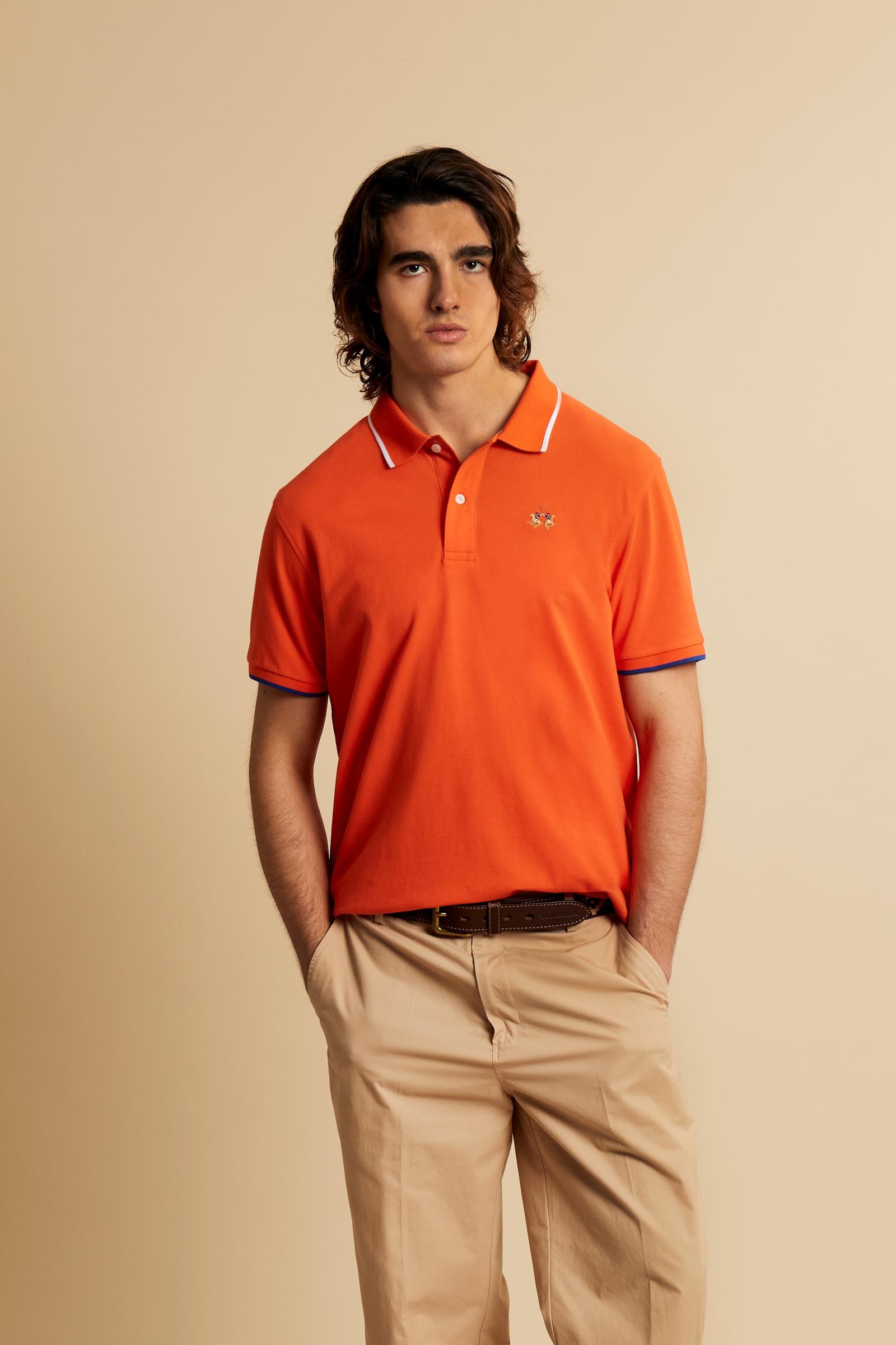 Men’s regular fit stretch piqué polo shirt Essential – Russell