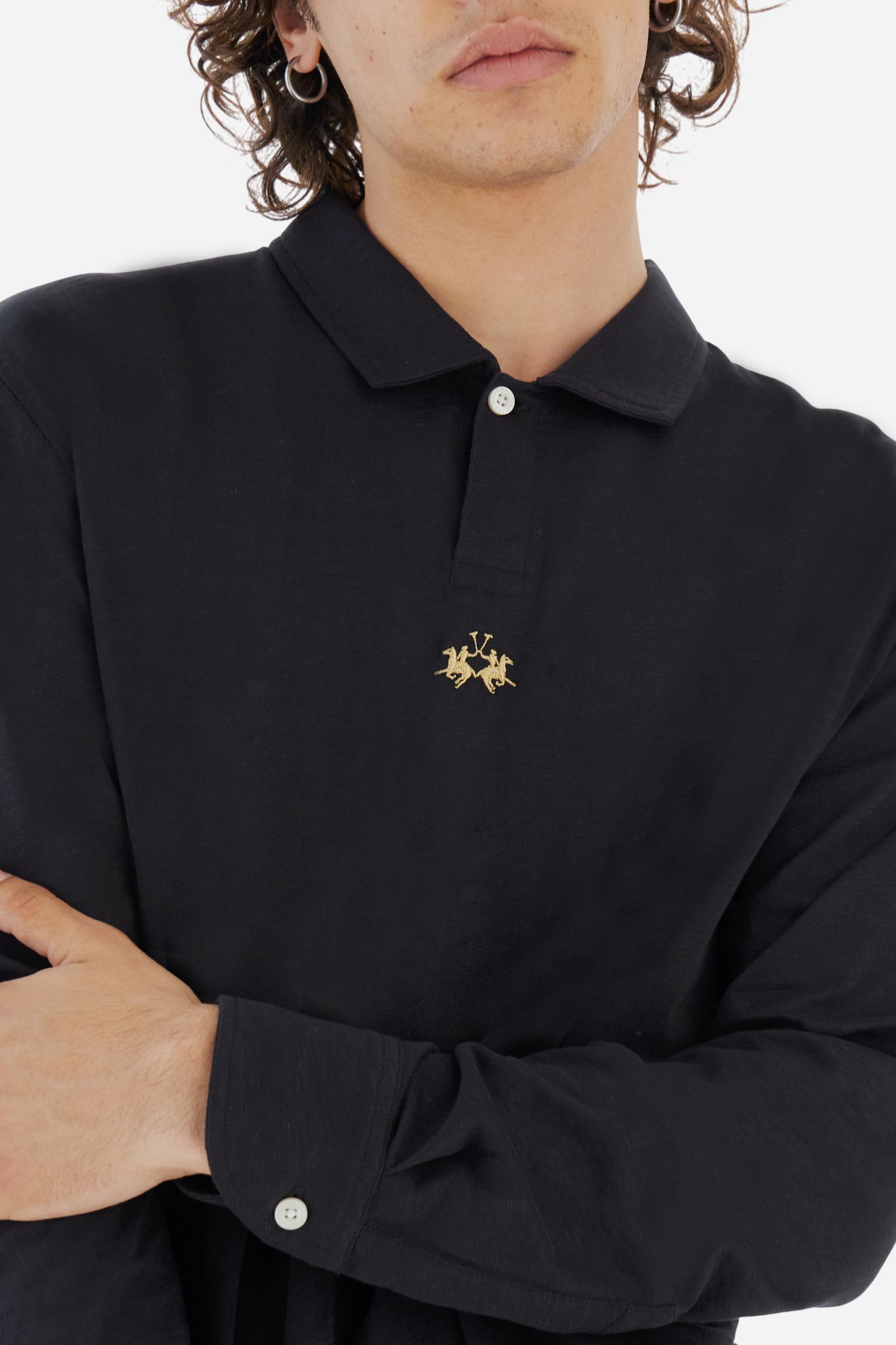Polo homme manches longues en jersey flammé - Briscoe
