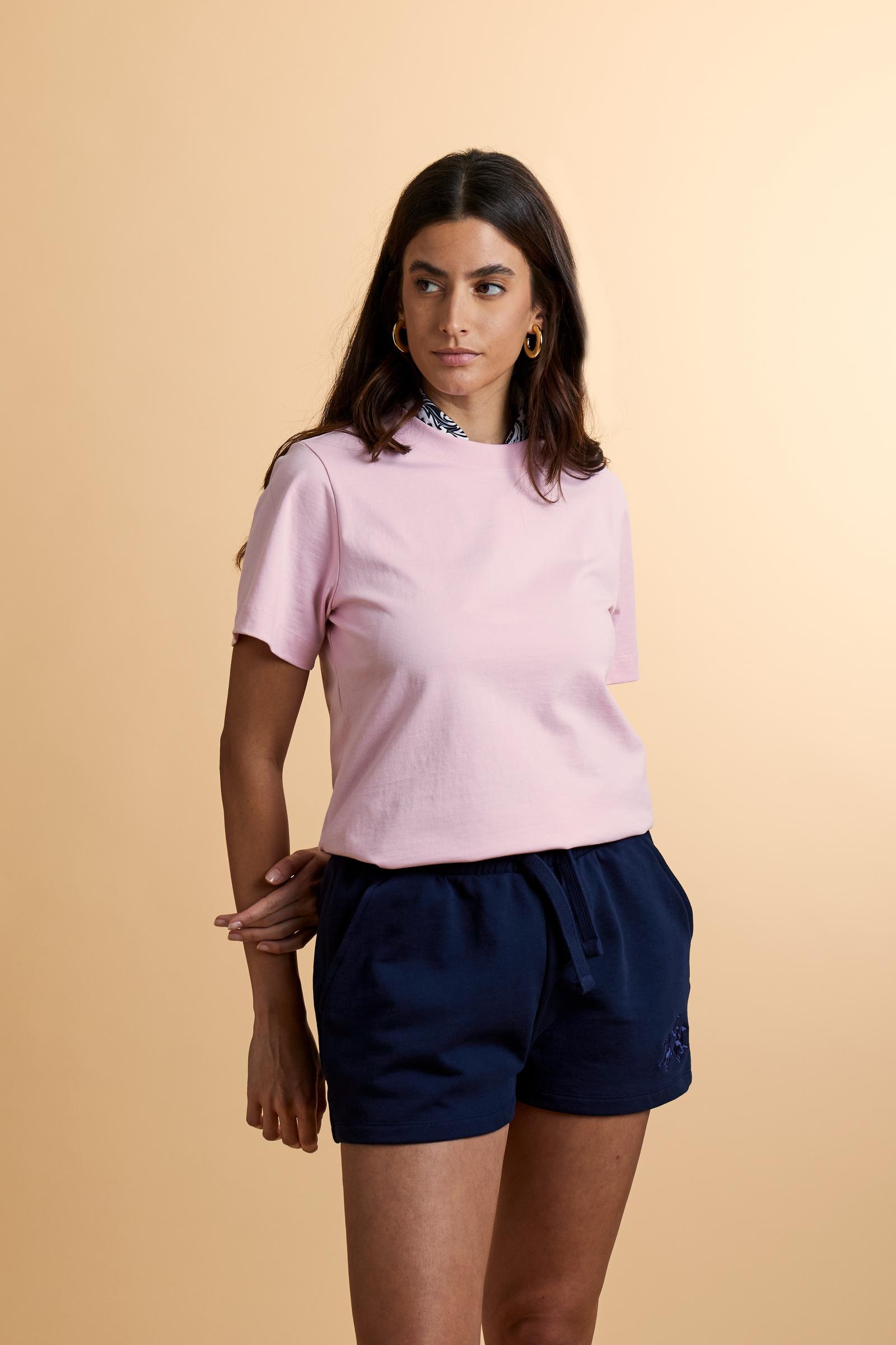 Damen T-Shirt mit Rundhals aus Baumwolljersey mit Maxi-Logo am Ärmel - Corina