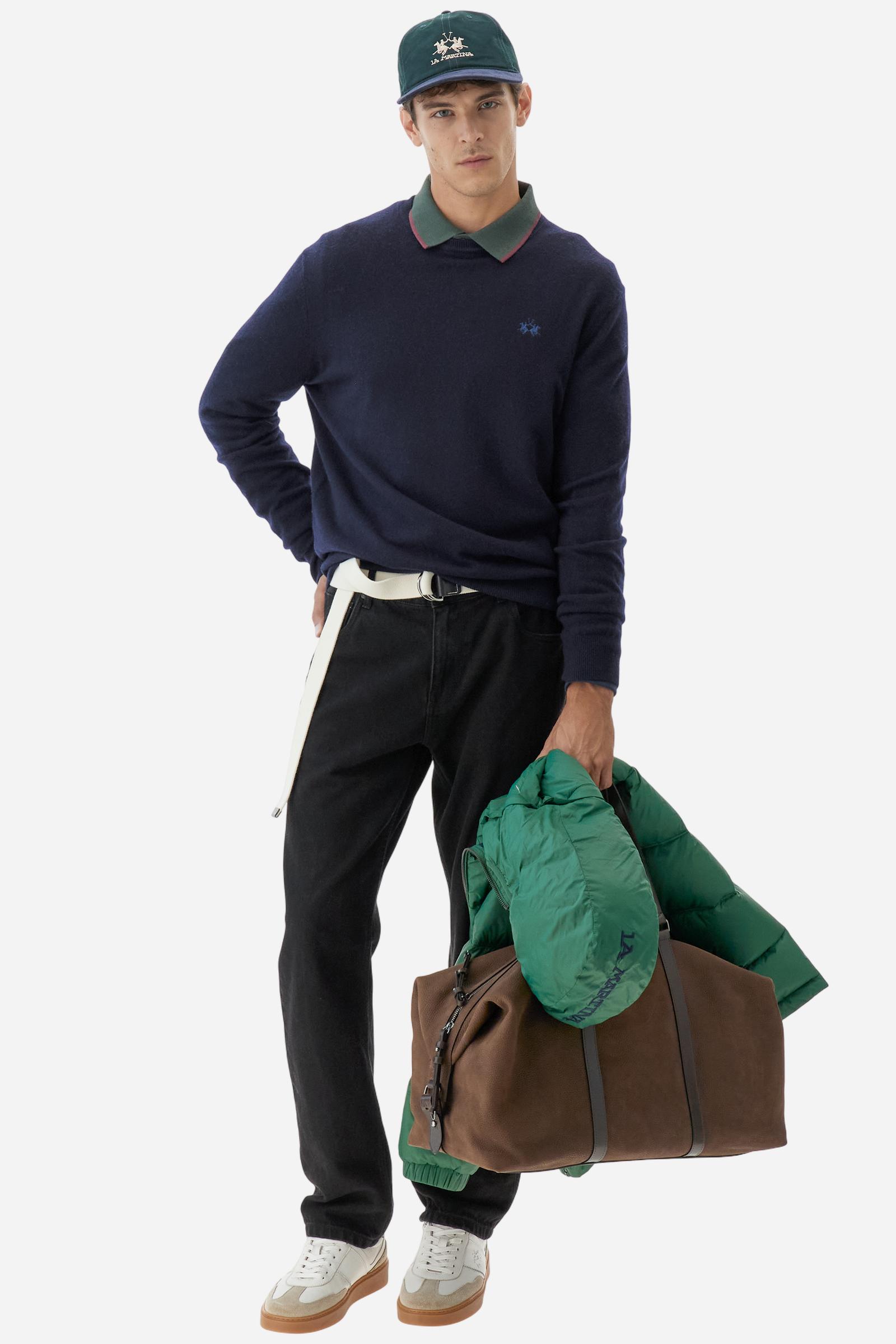 Men’s crew neck wool cashmere sweater - Branndais