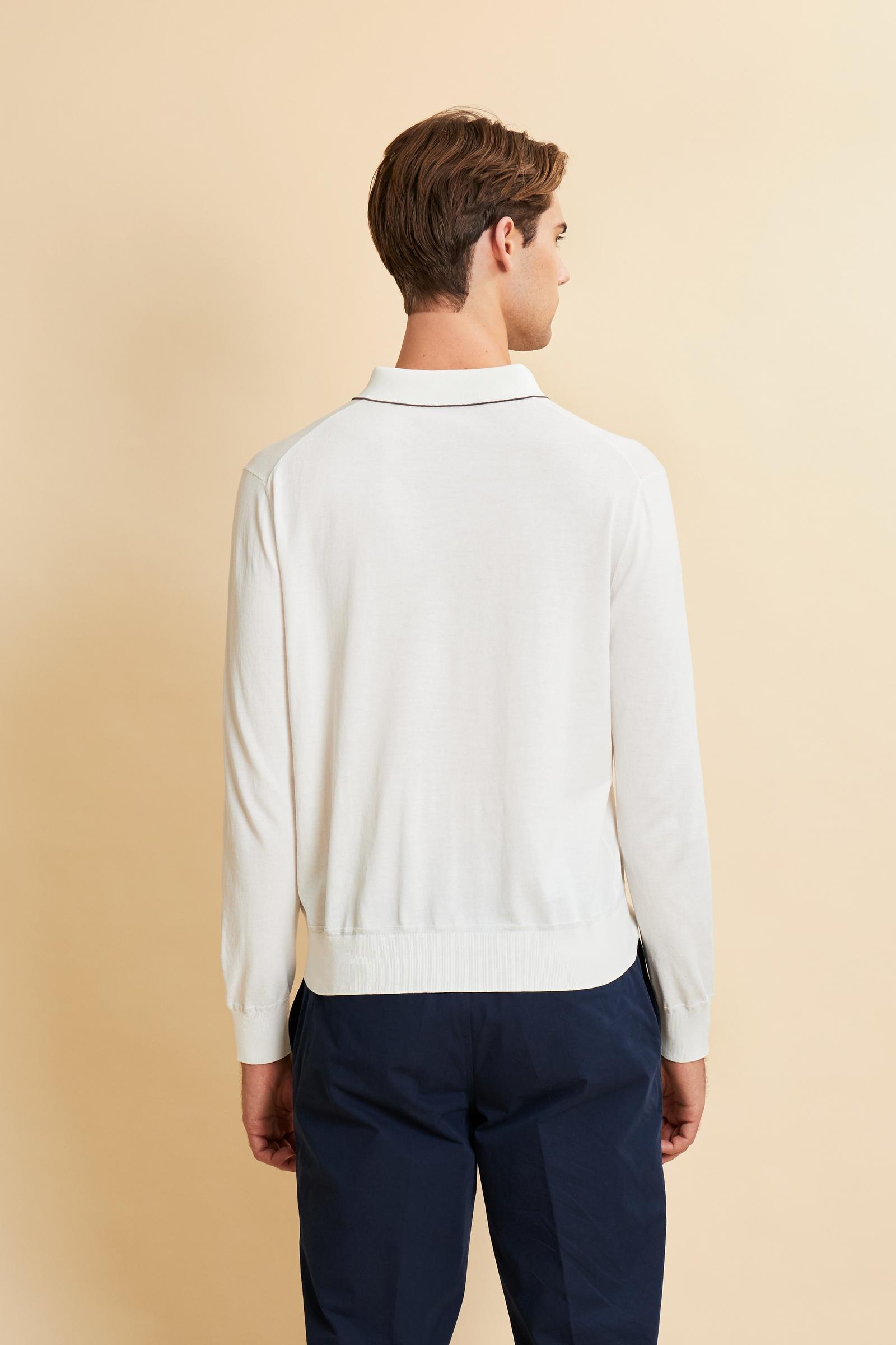 Men’s long-sleeve silk touch cotton polo - Crisanto